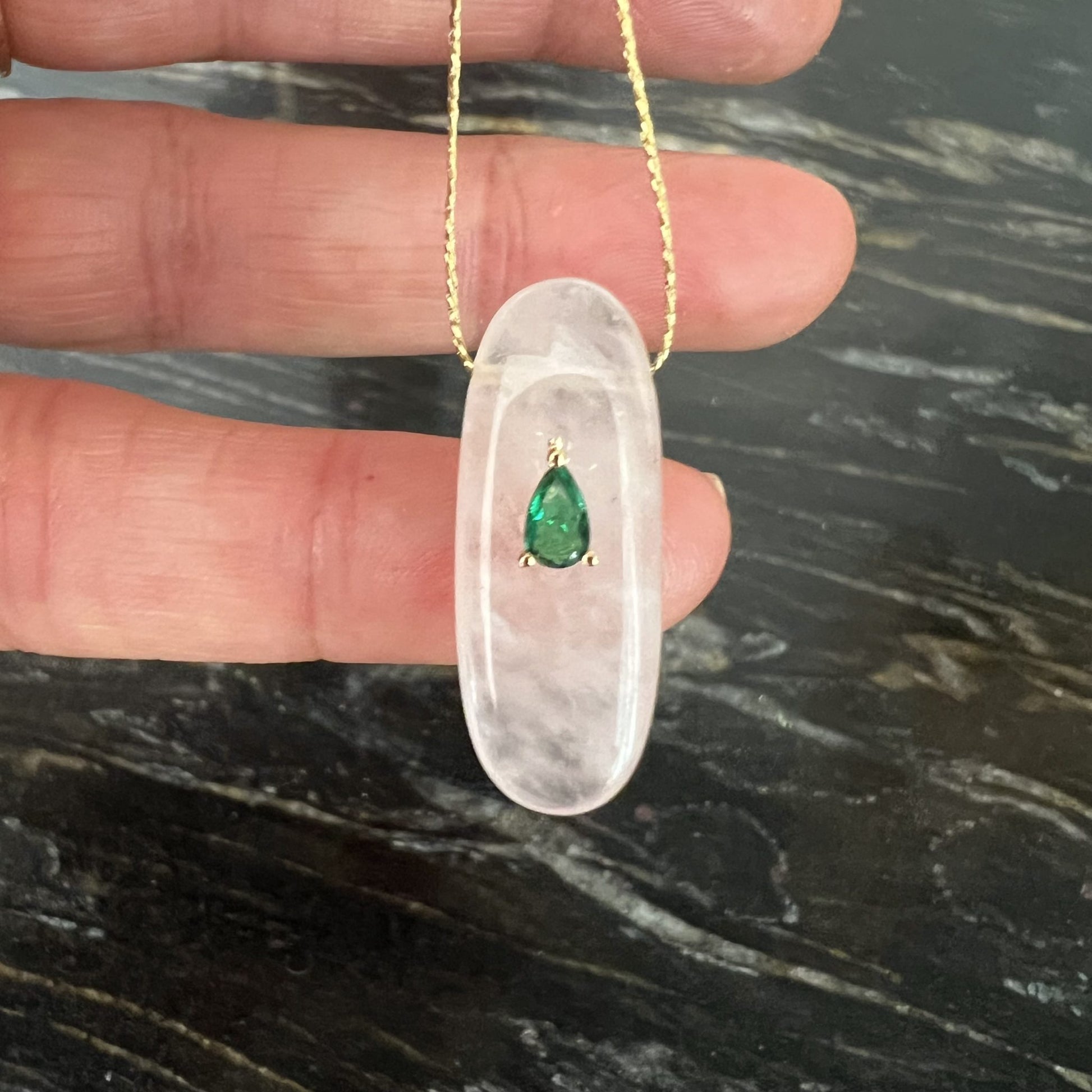 Pendentif en Quartz Rose