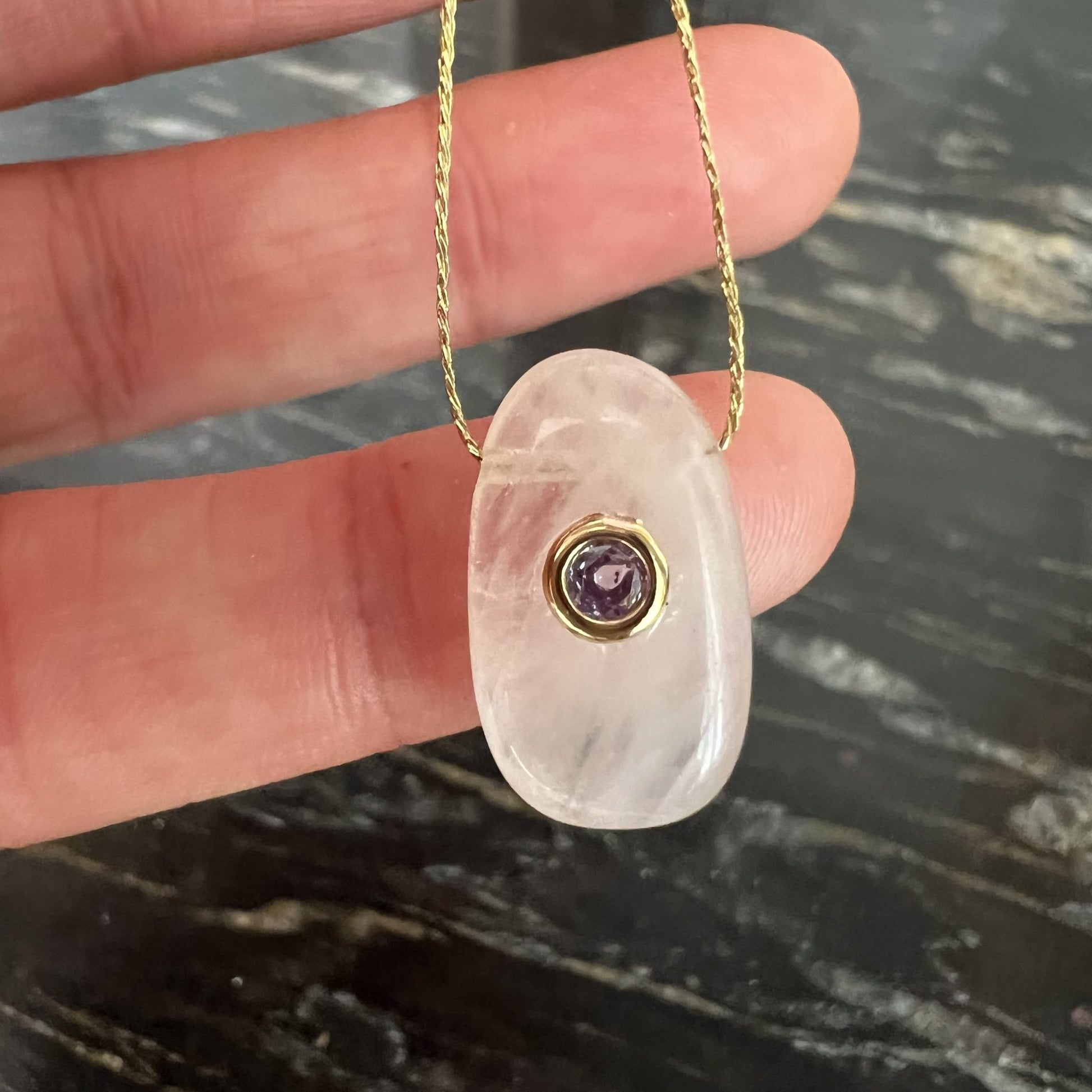 Pendentif en Quartz Rose
