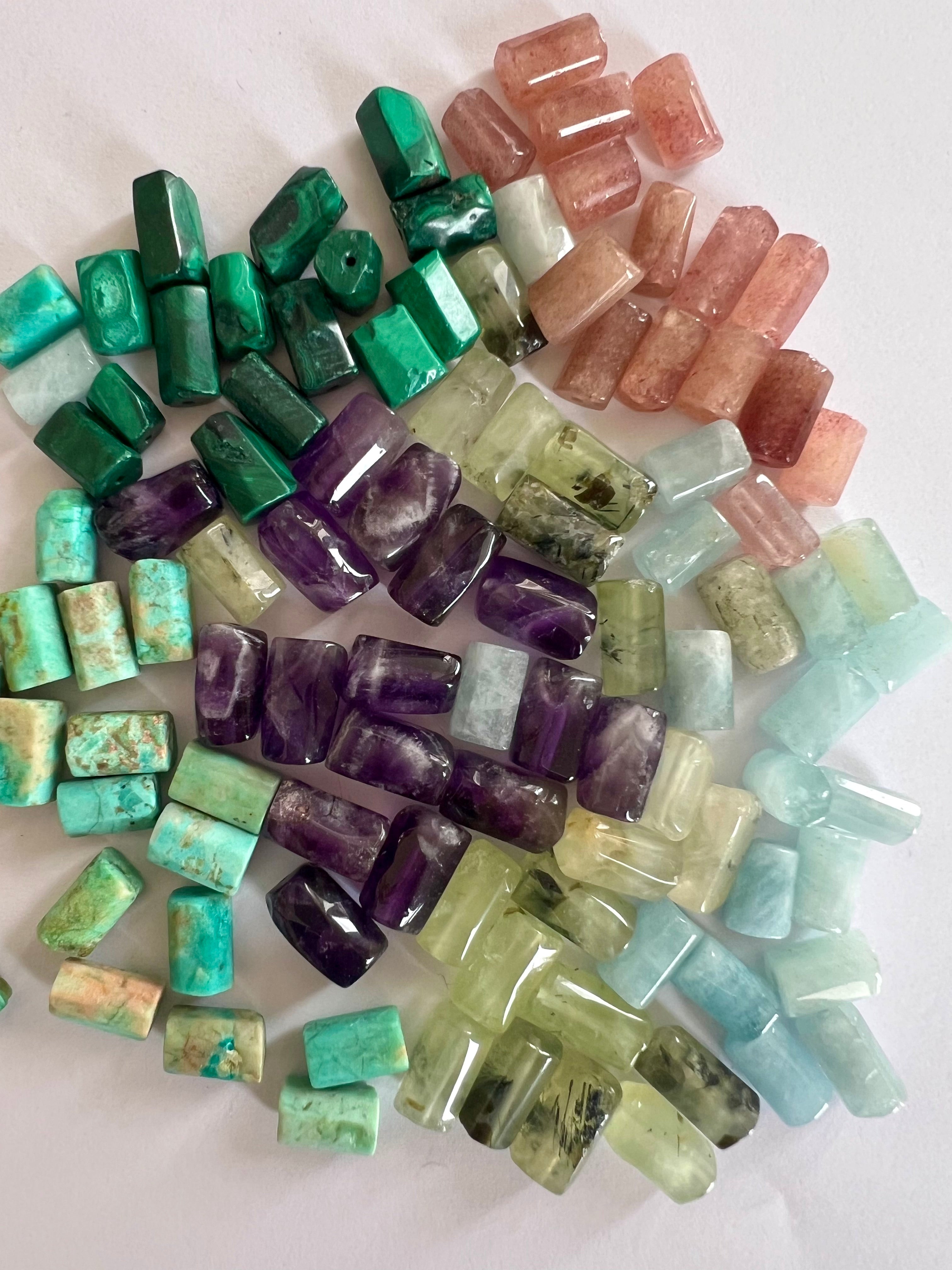 Perles Tubes en Pierres