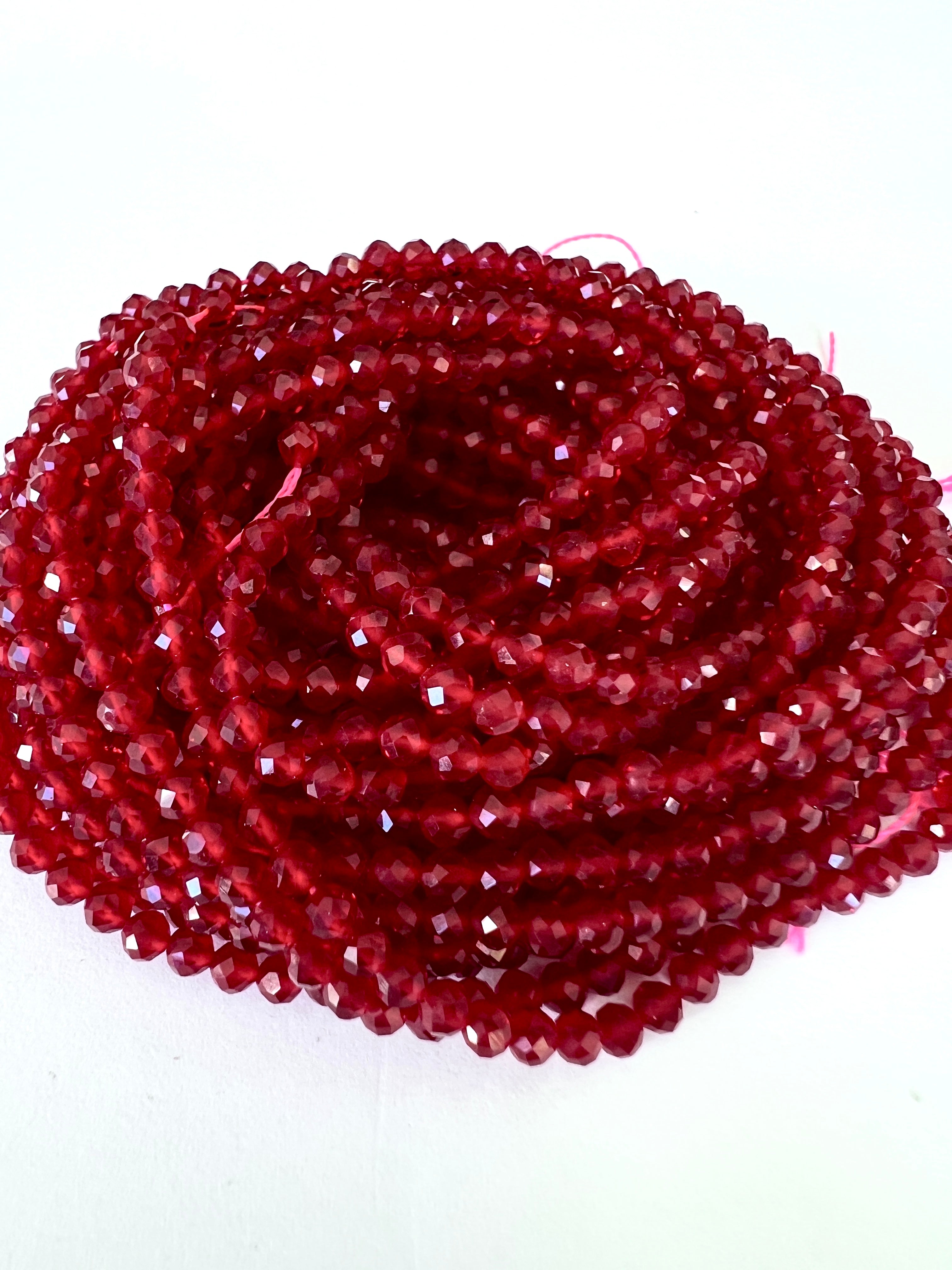 Jade teinté rouge 3mm