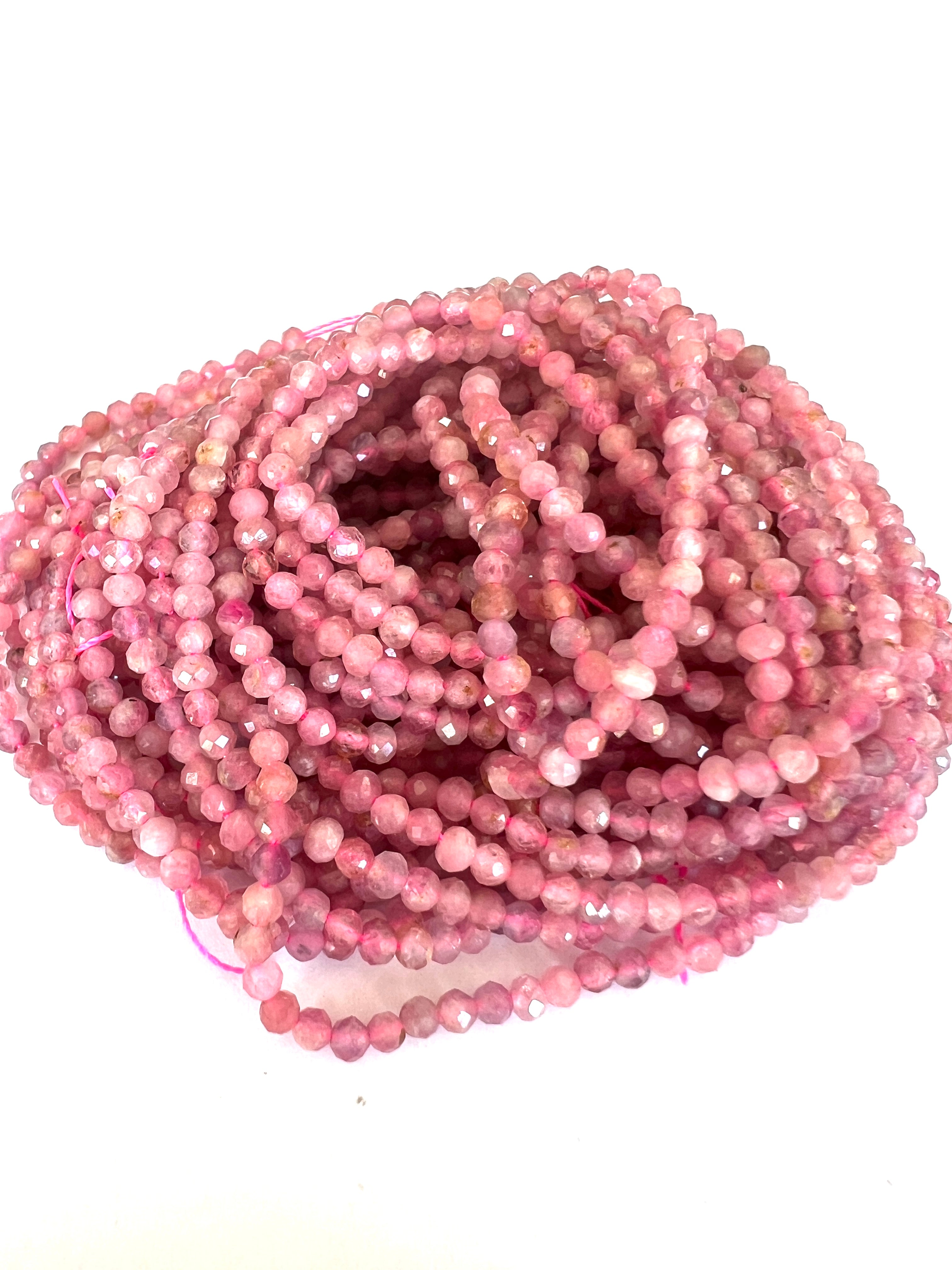 Tourmaline Rose facettée rondelle 2mm