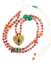 collier en Rhodonite