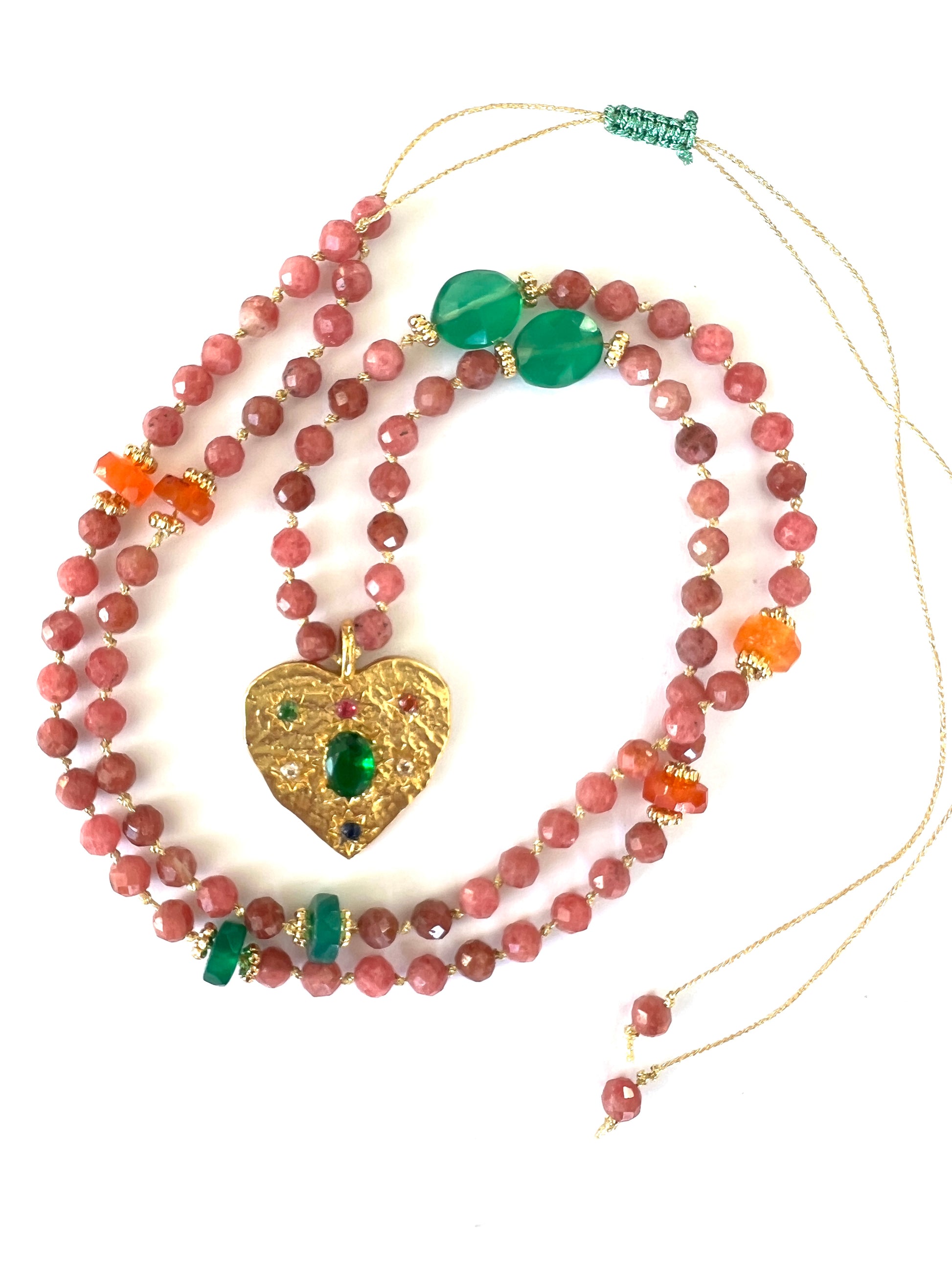 collier en Rhodonite