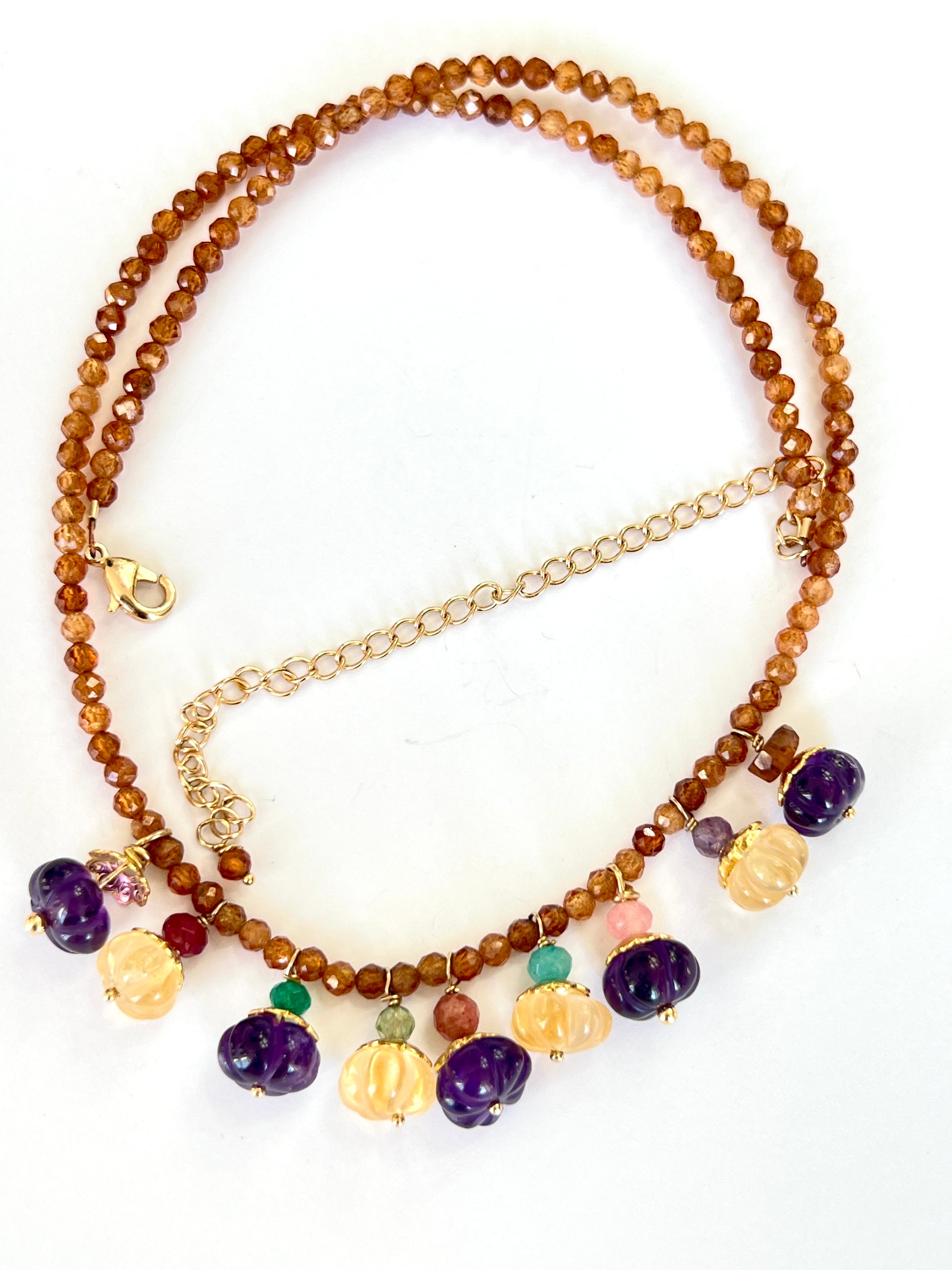 collier pumkin Grenat orange