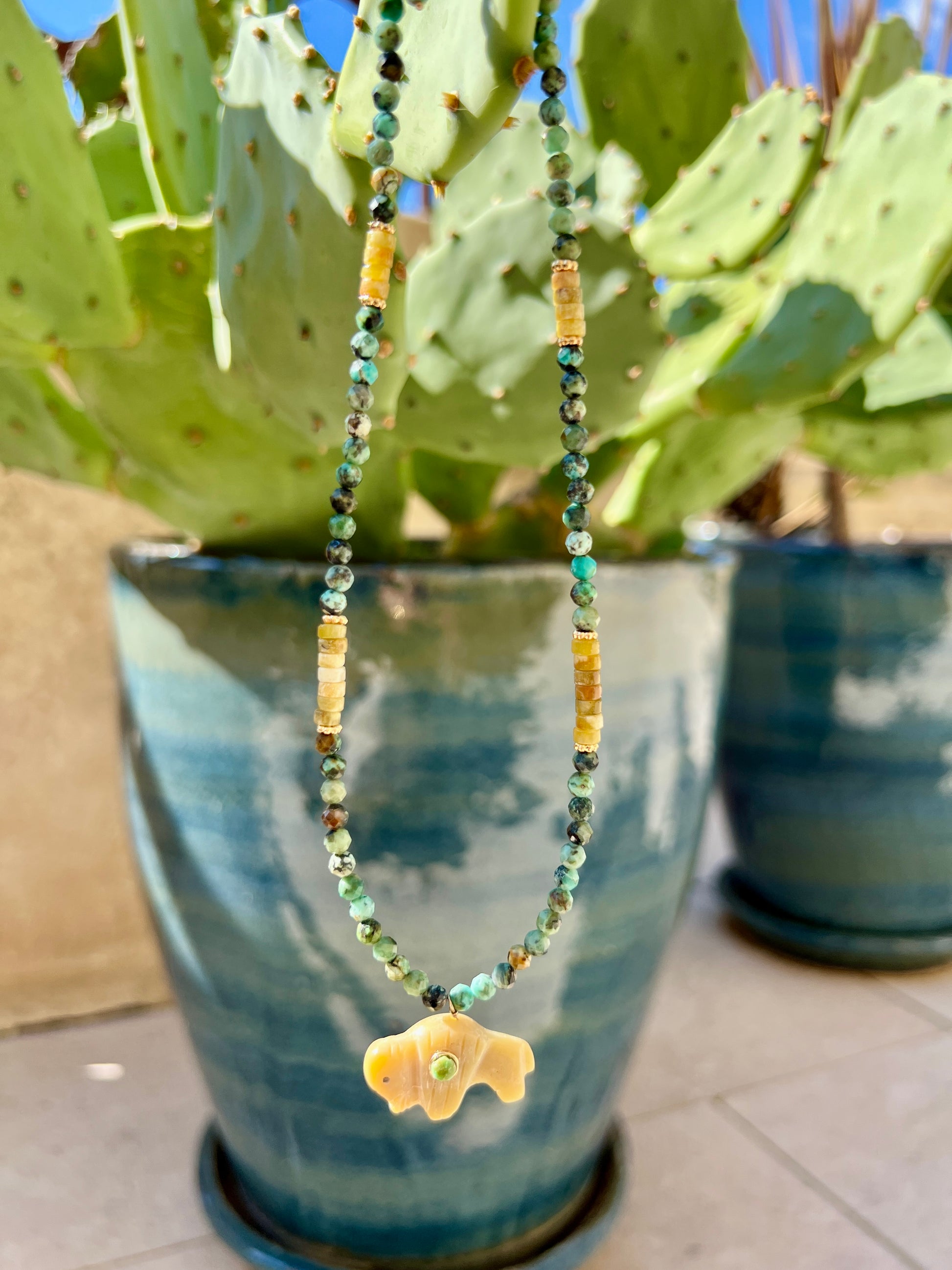 Collier Totem en Turquoise Africaine
