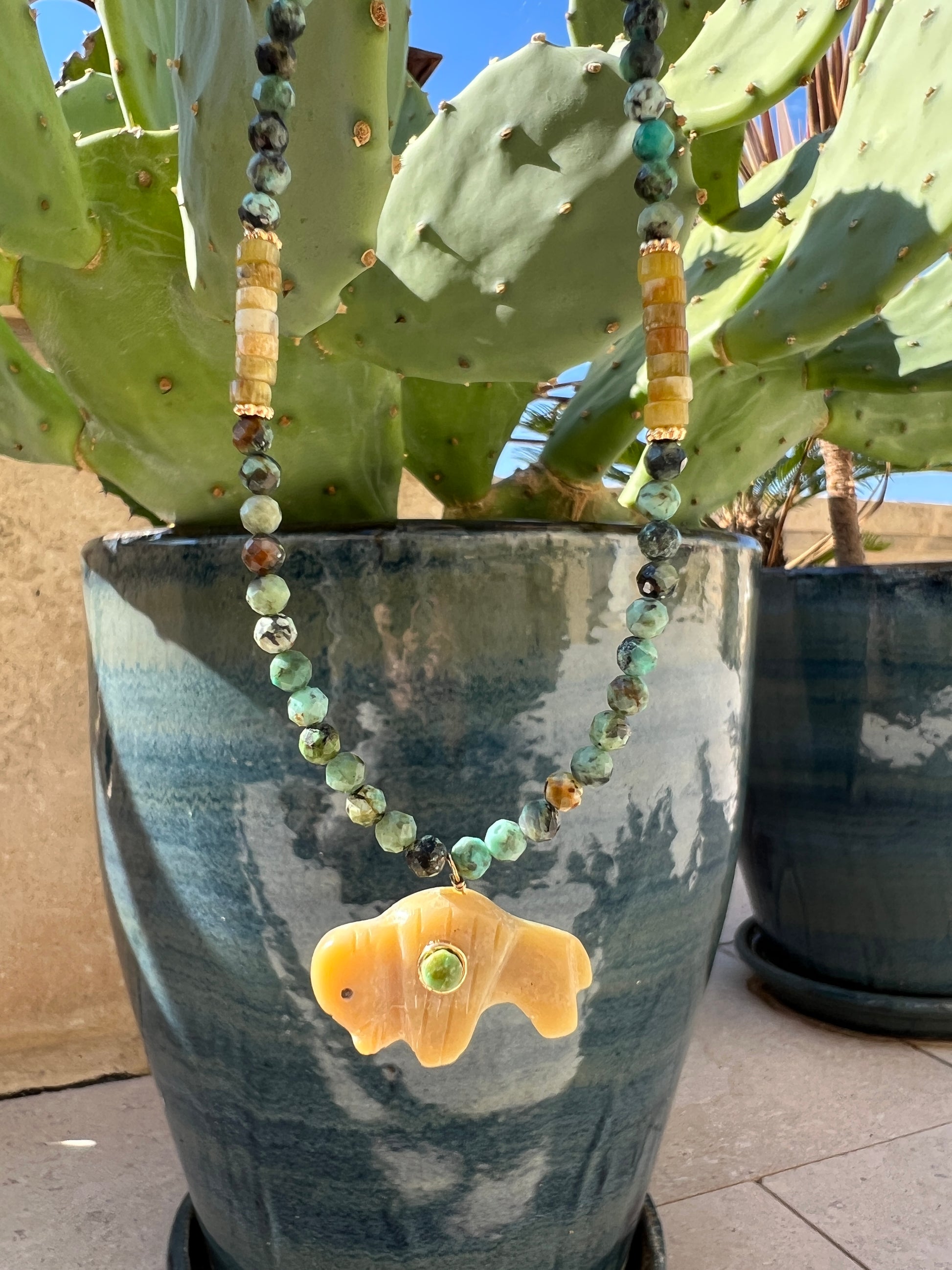 Collier Totem en Turquoise Africaine