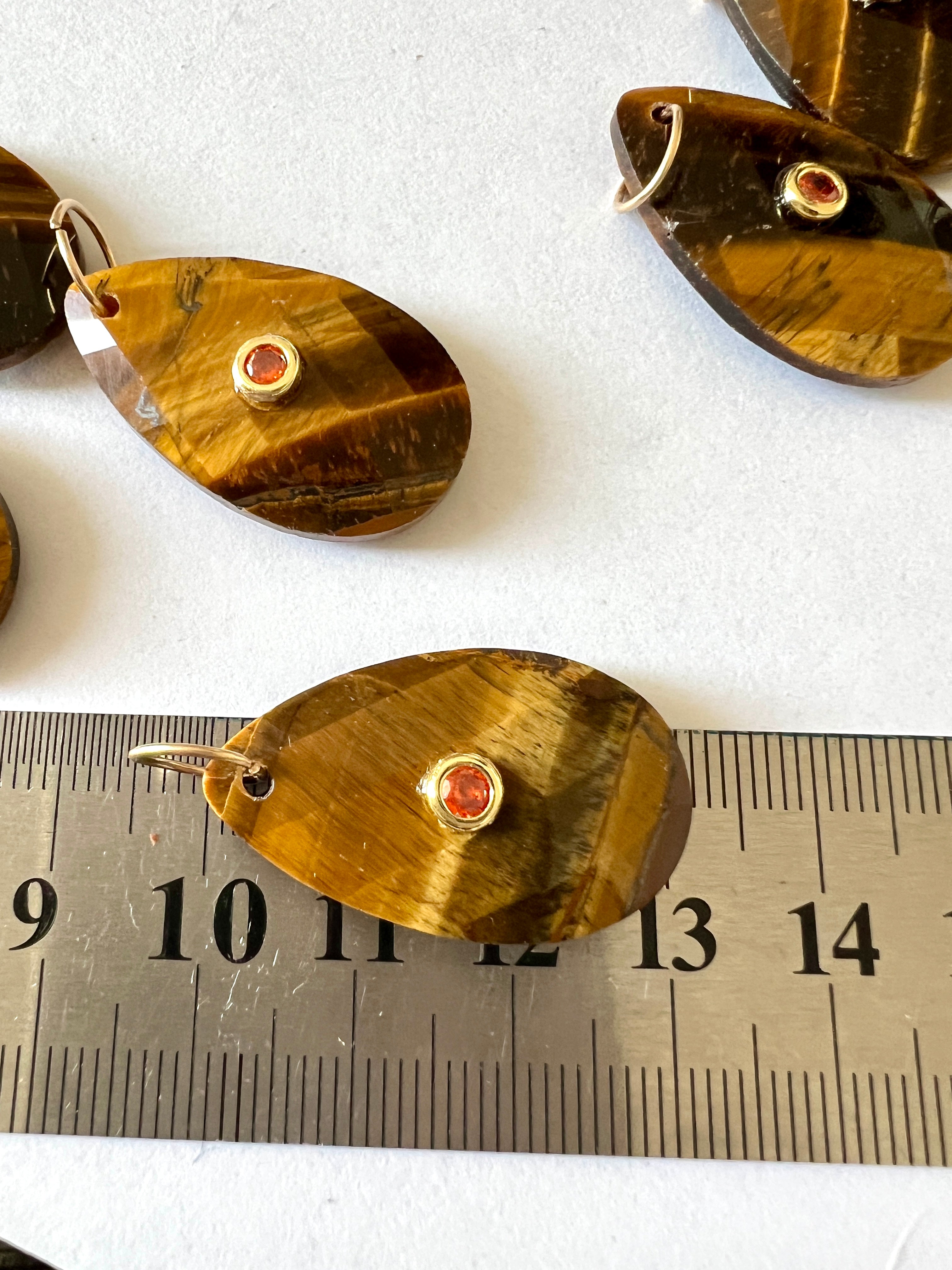 Pendentifs Facettés Amazonite, Améthyste et Oeil de Tigre.