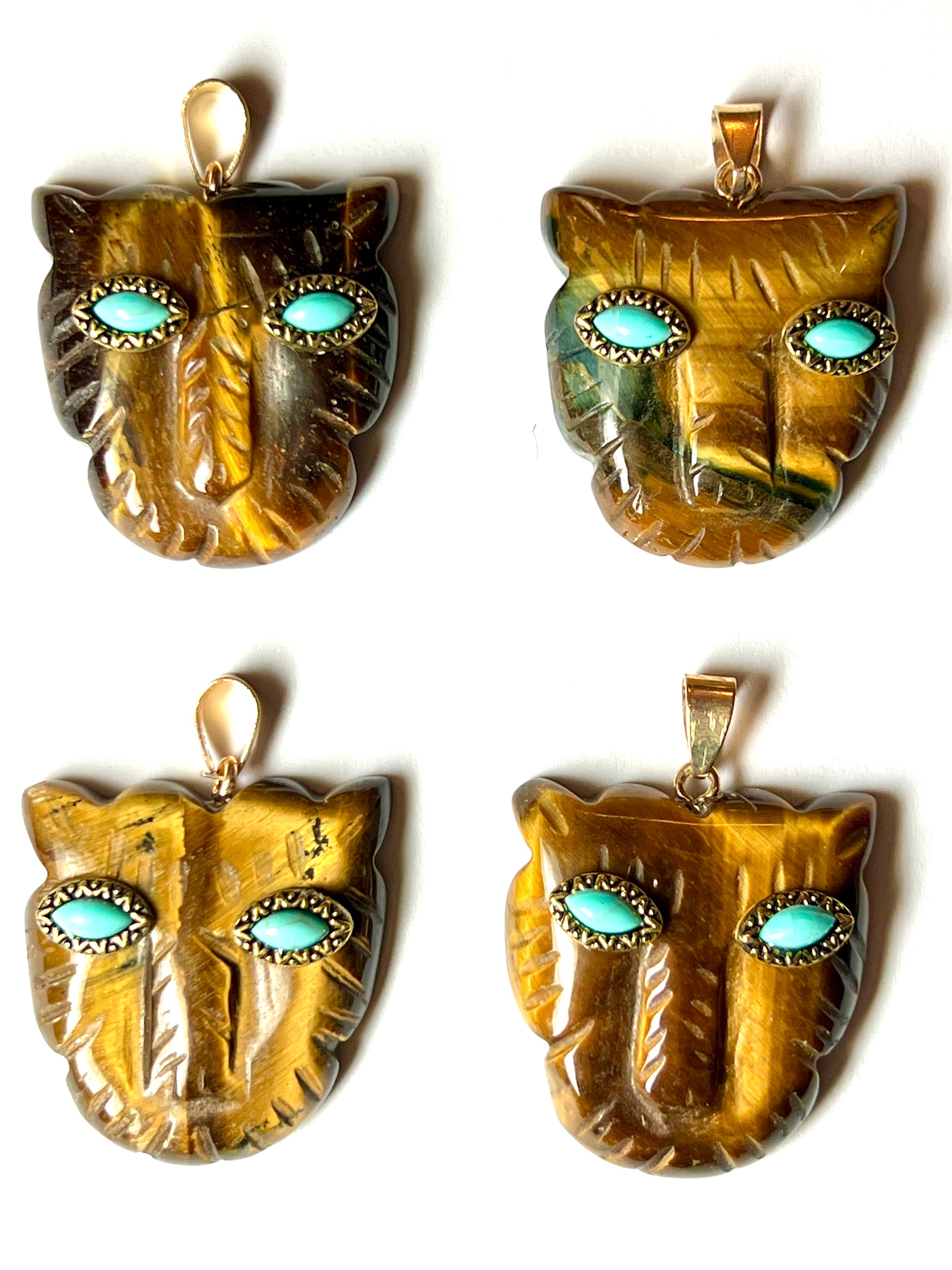 Pendentif Léopard Oeil de Tigre