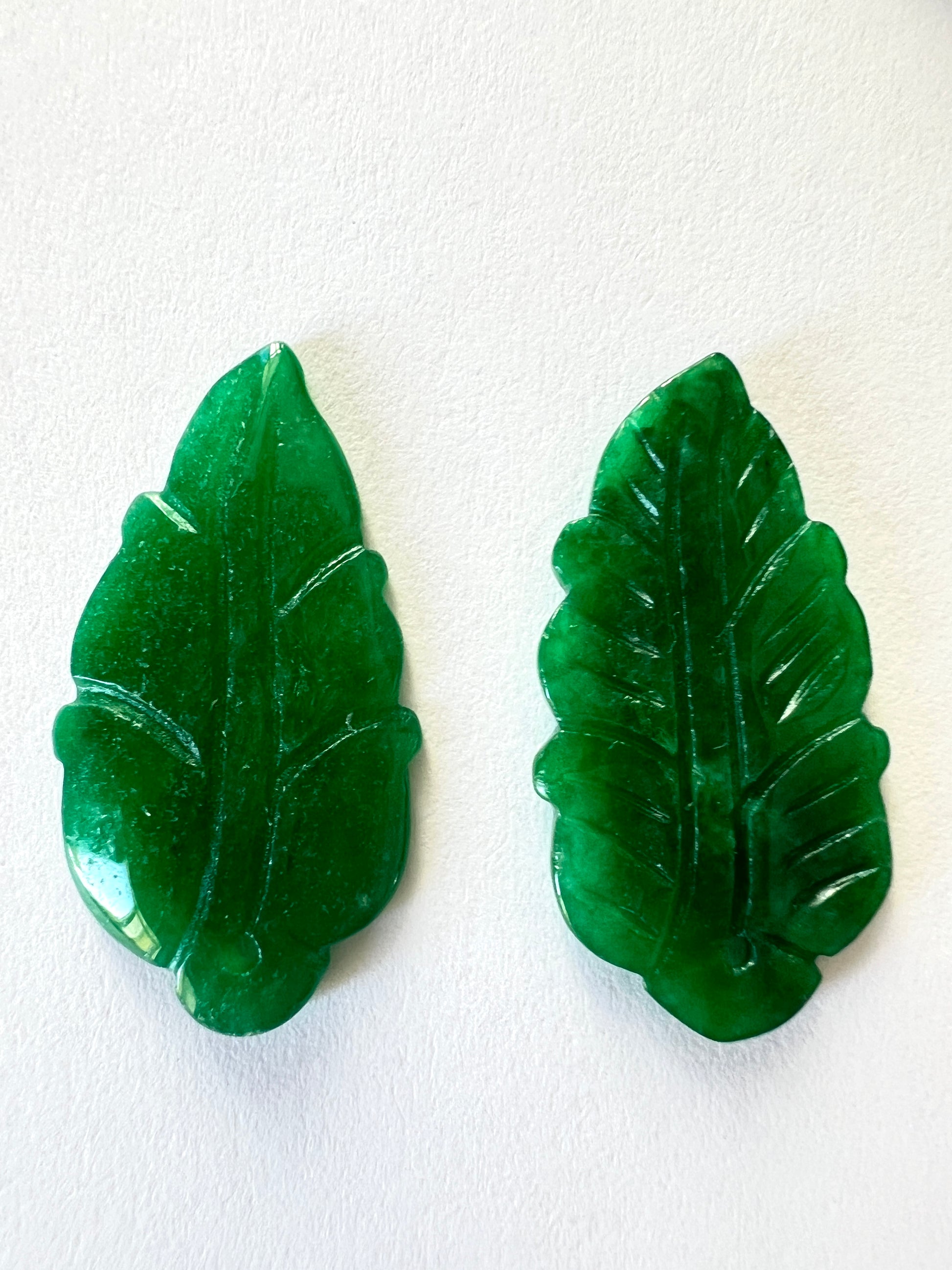 Pendentif Feuille en Jade du Myanmar/Birmanie