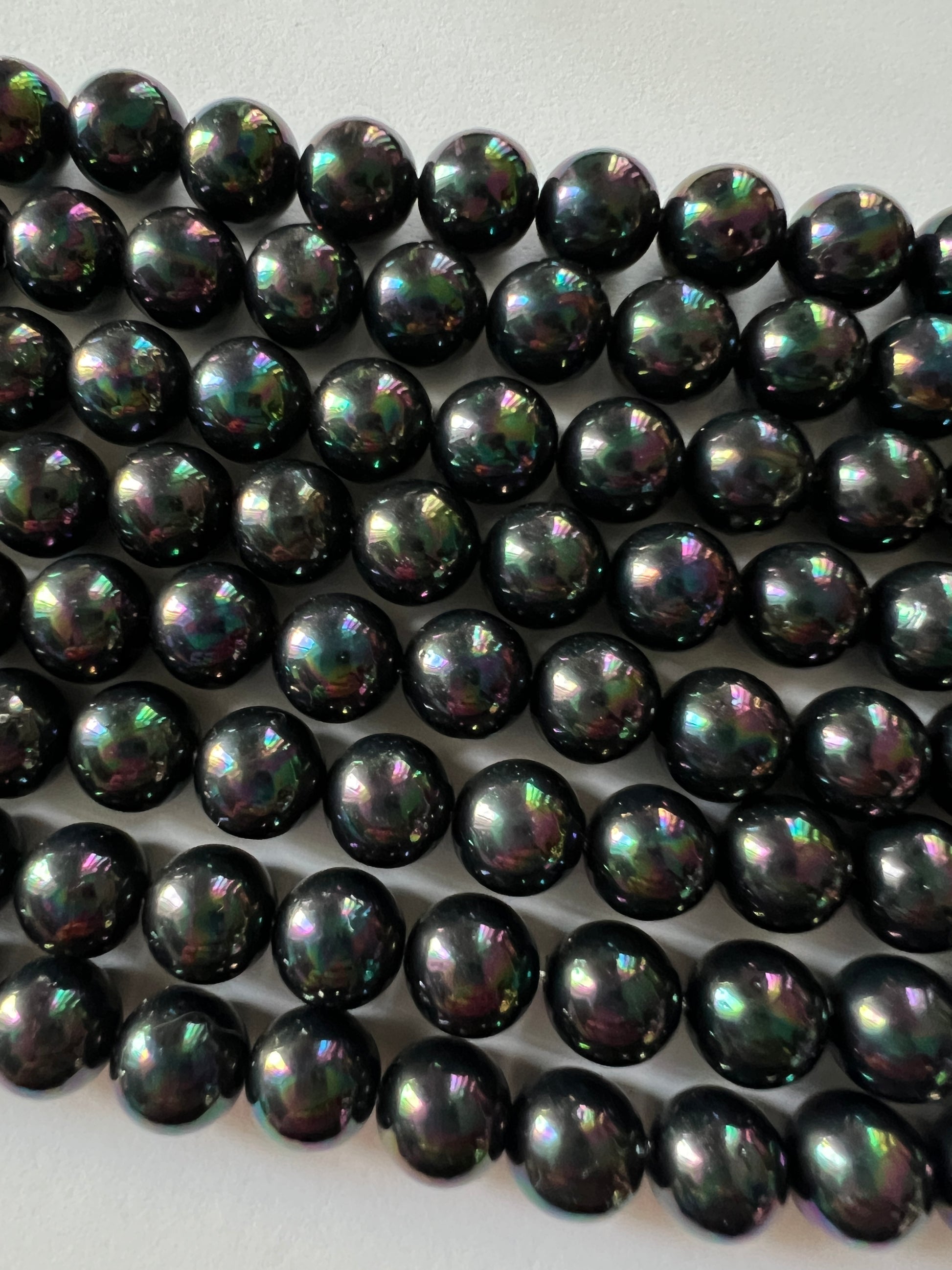 Perles de Coquillage noires 8mm