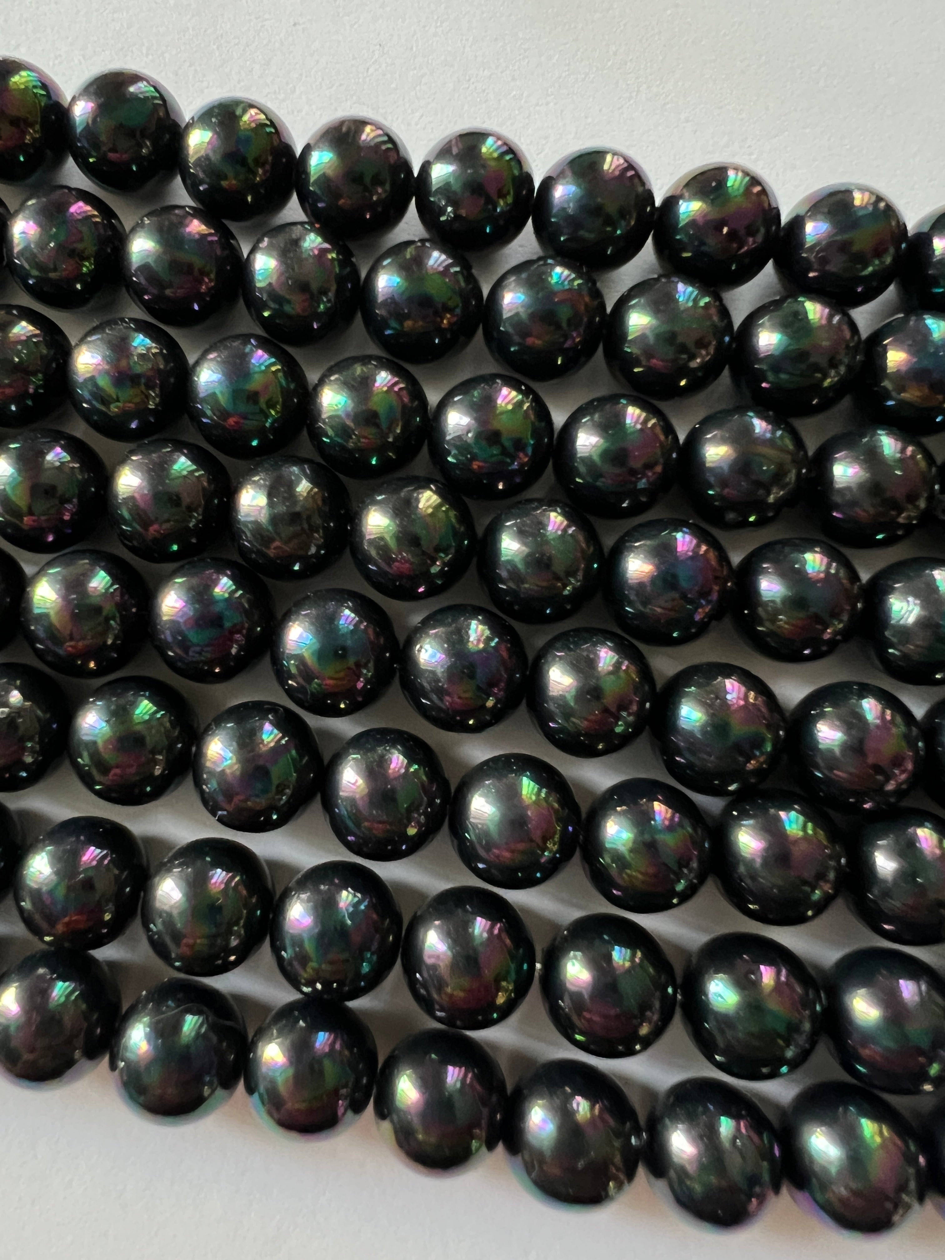 Perles de Coquillage noires 8mm