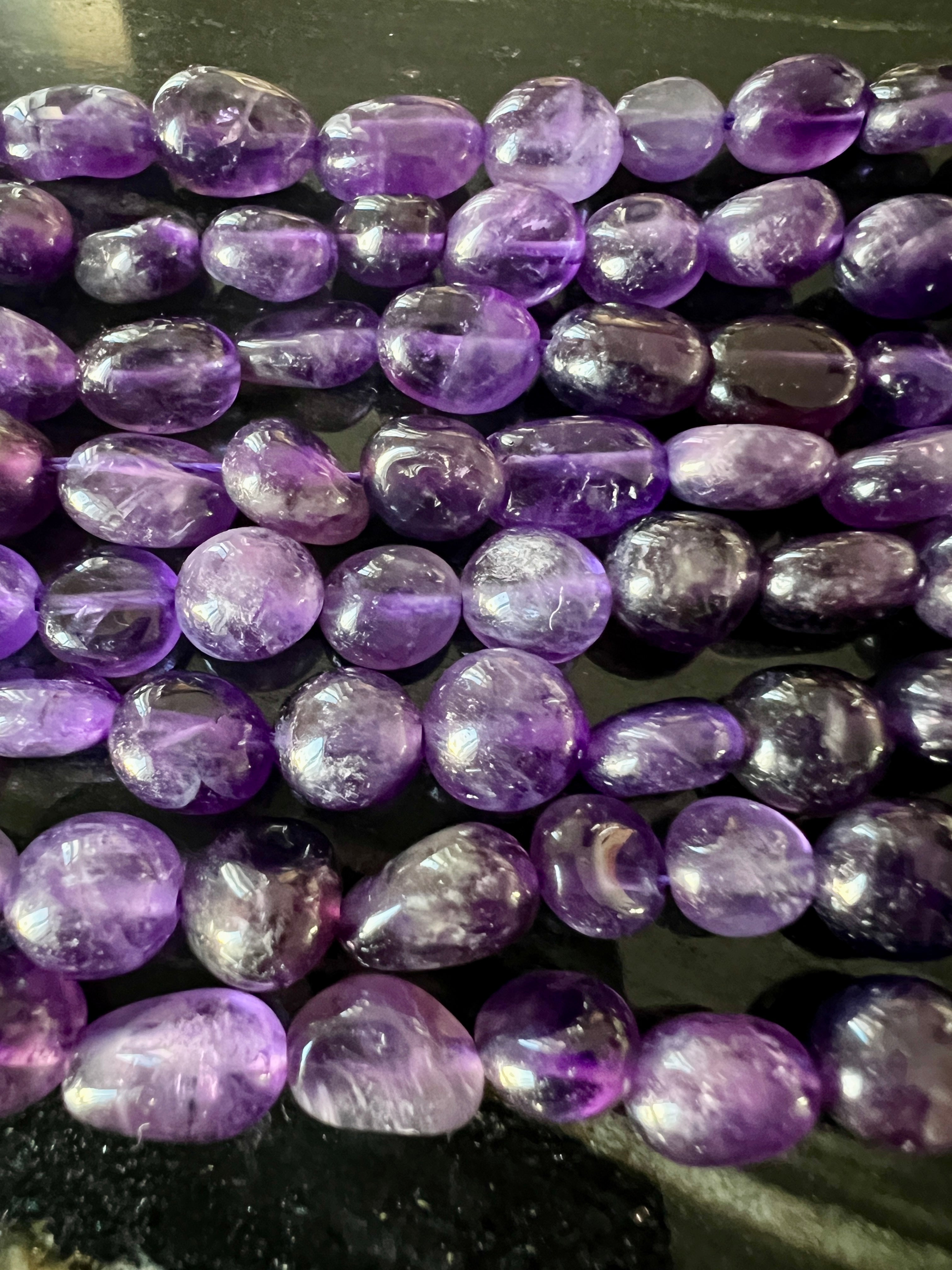 Fil de pépites en Améthyste