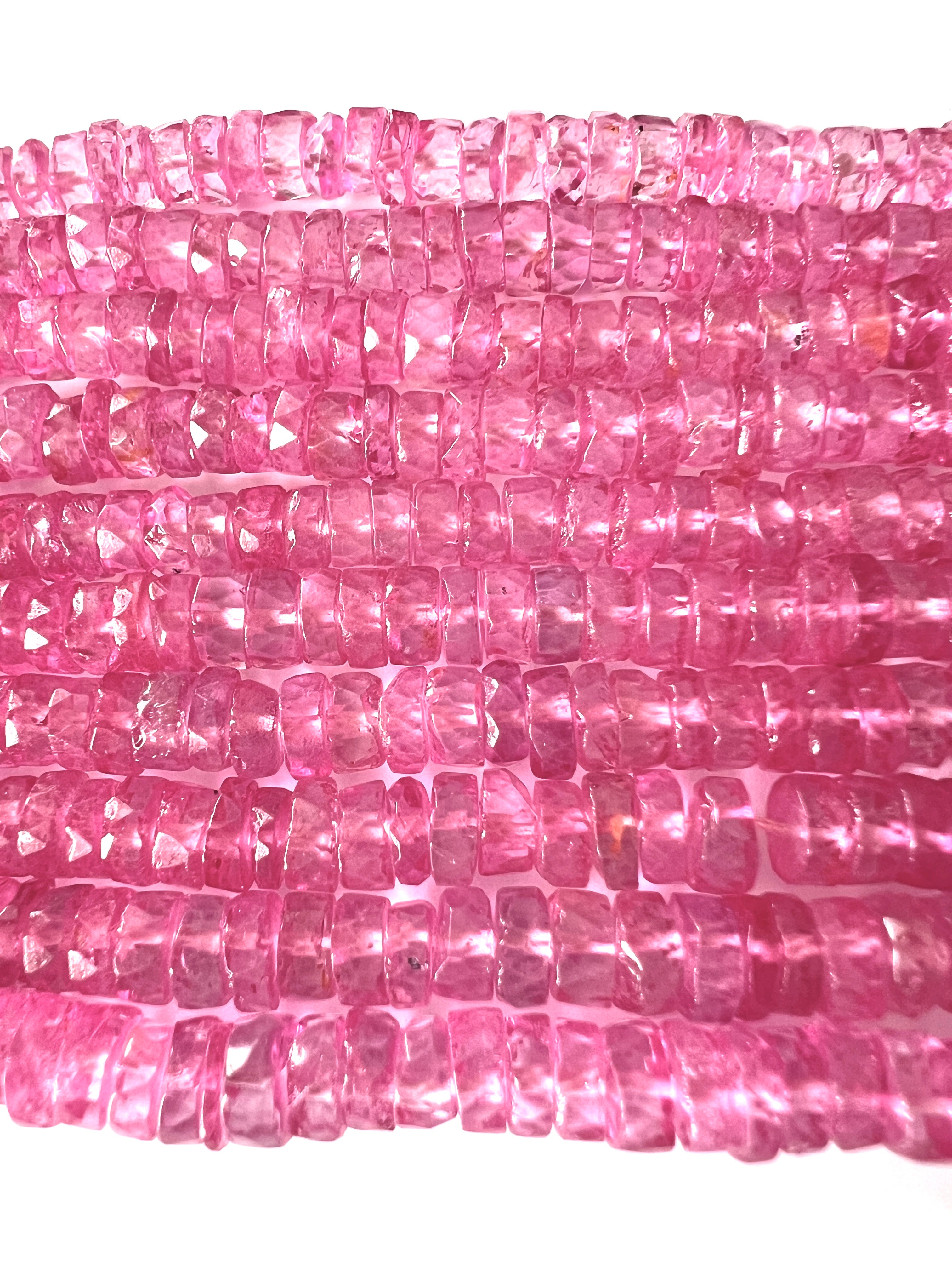 Heishi à facettes Topaze Rose 5,5-6mm