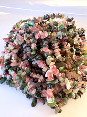 Fil de perles "chips" en Tourmaline multicolore