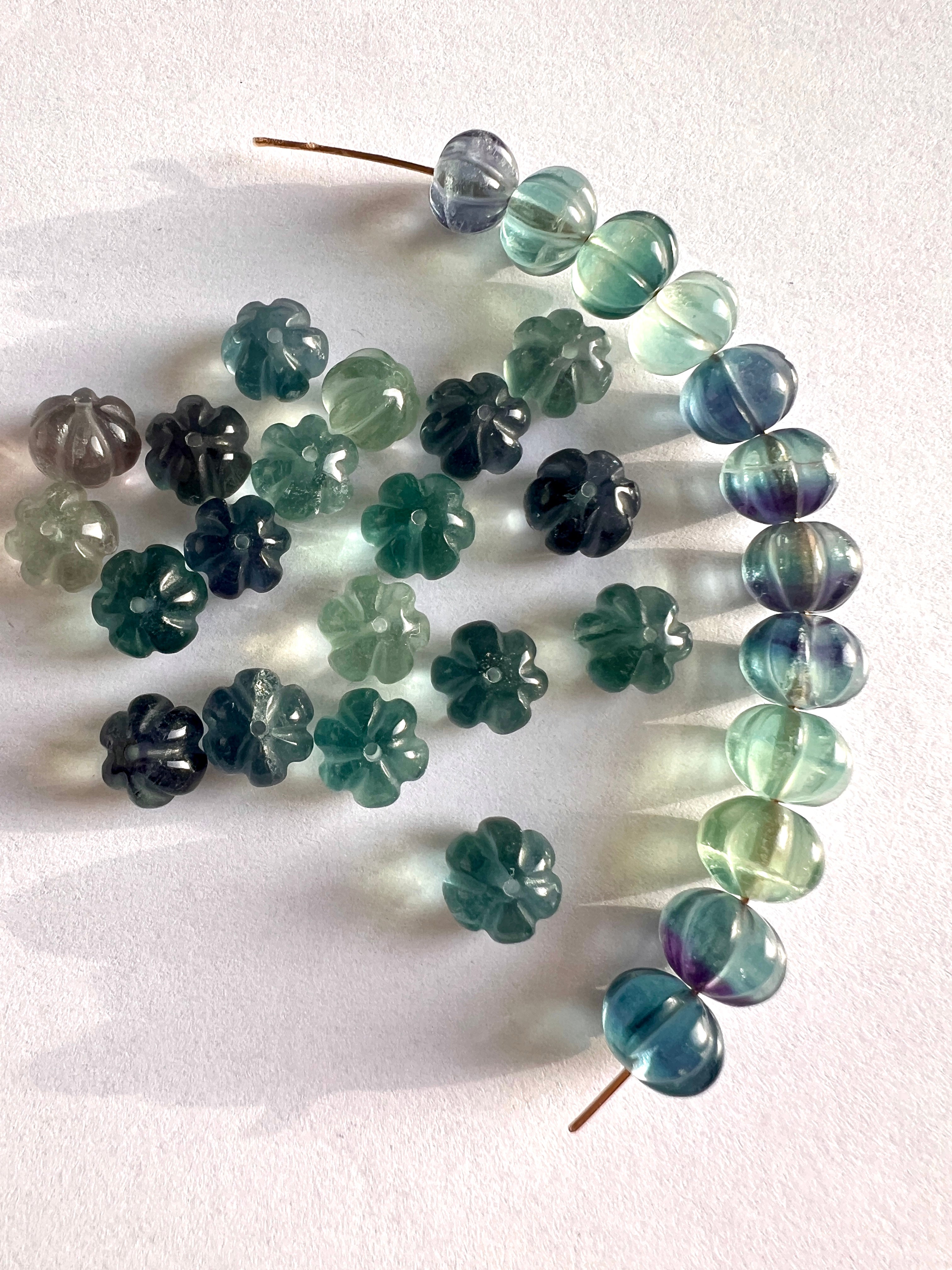 Perles Pumkin Fluorite 9-10mm