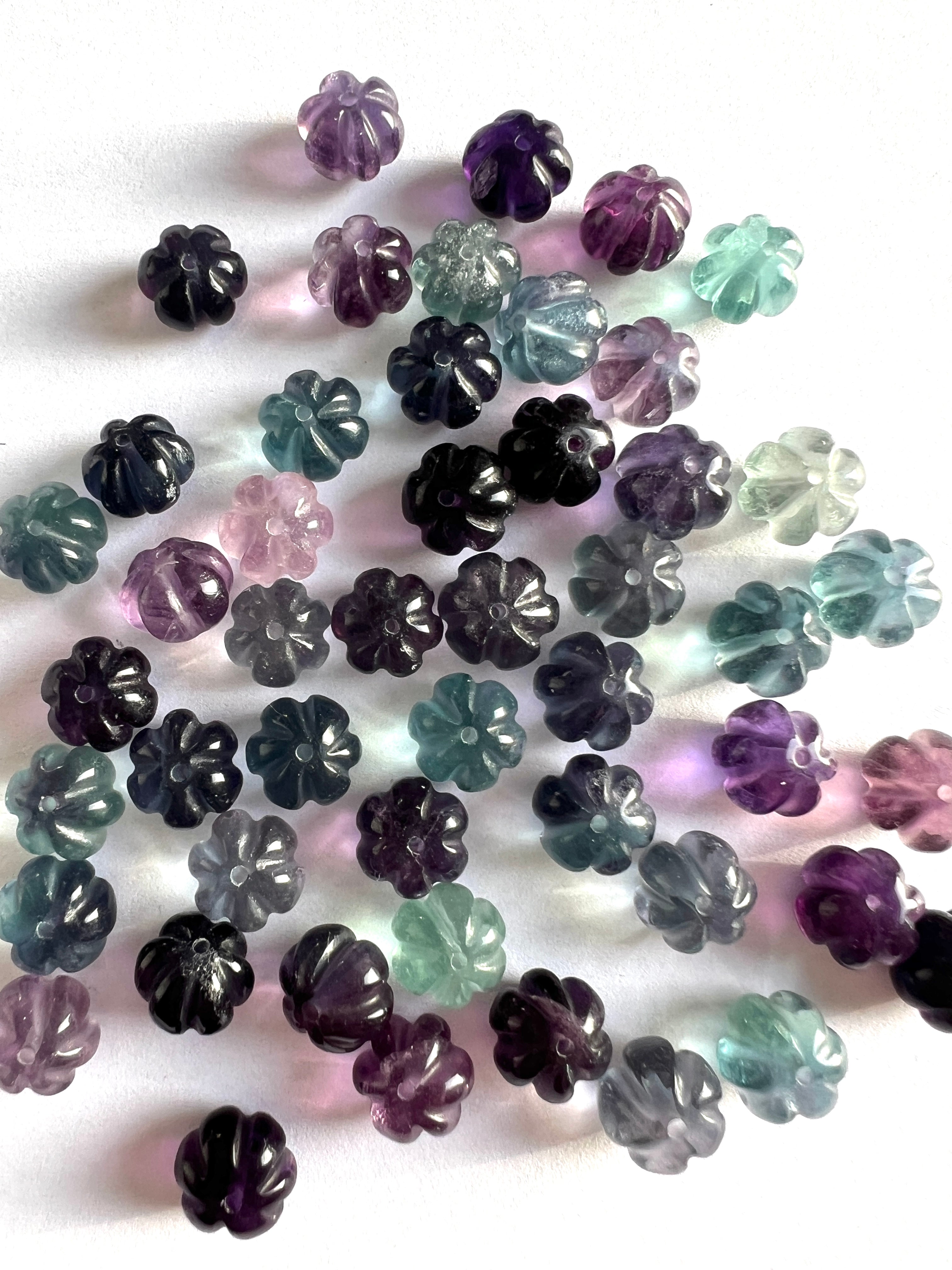 Perles Pumkin Fluorite 9-10mm
