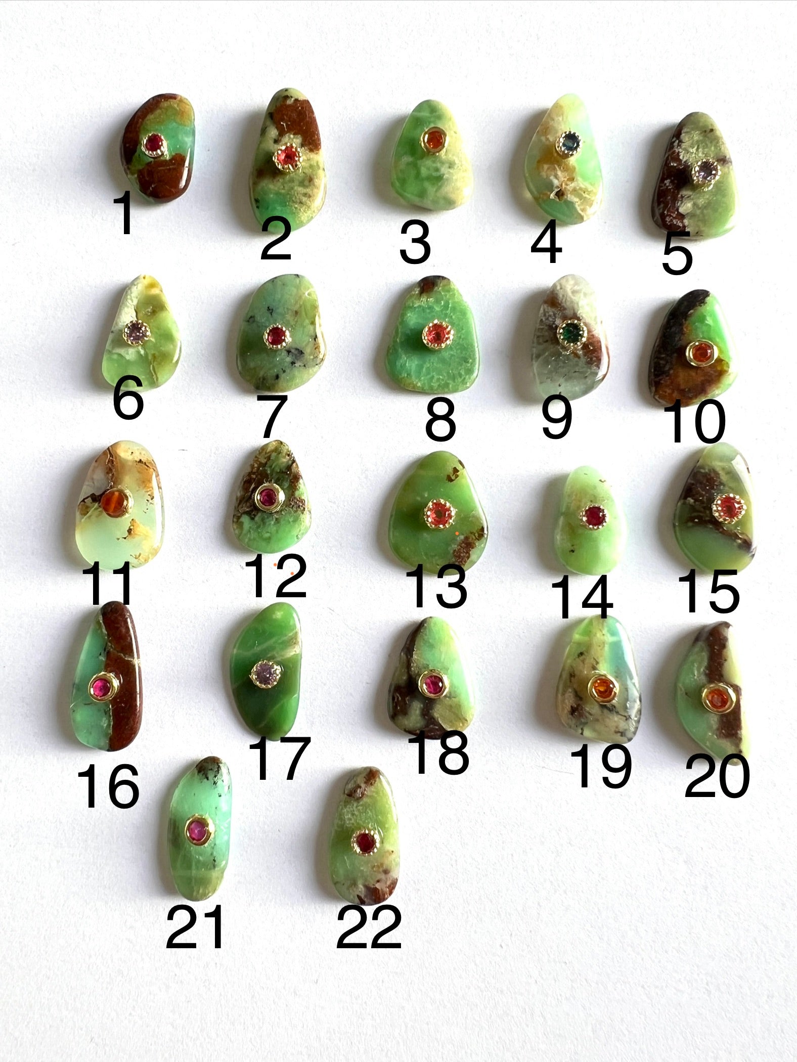 Pendentif en Chrysoprase avec Zircon