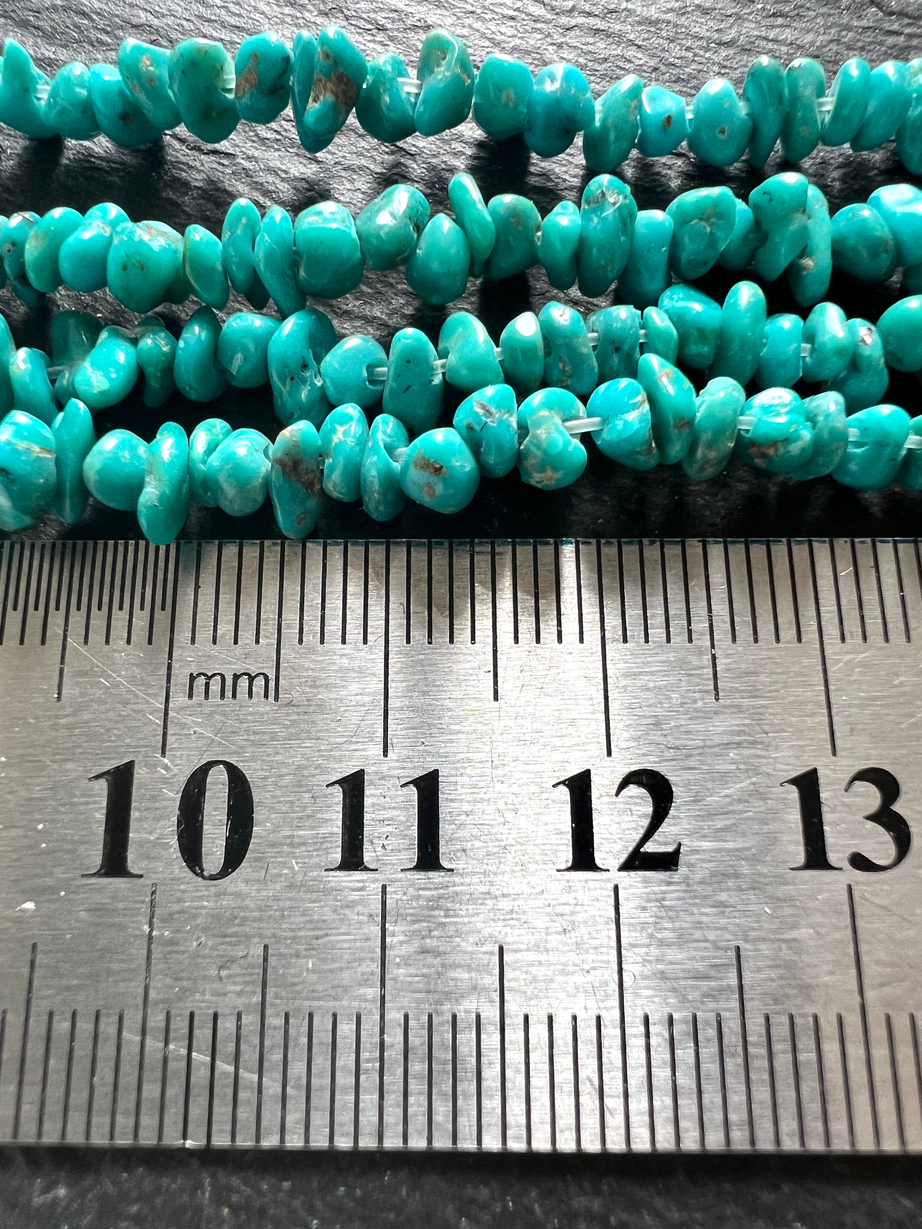 Fil de chips Turquoise naturelle Bleue