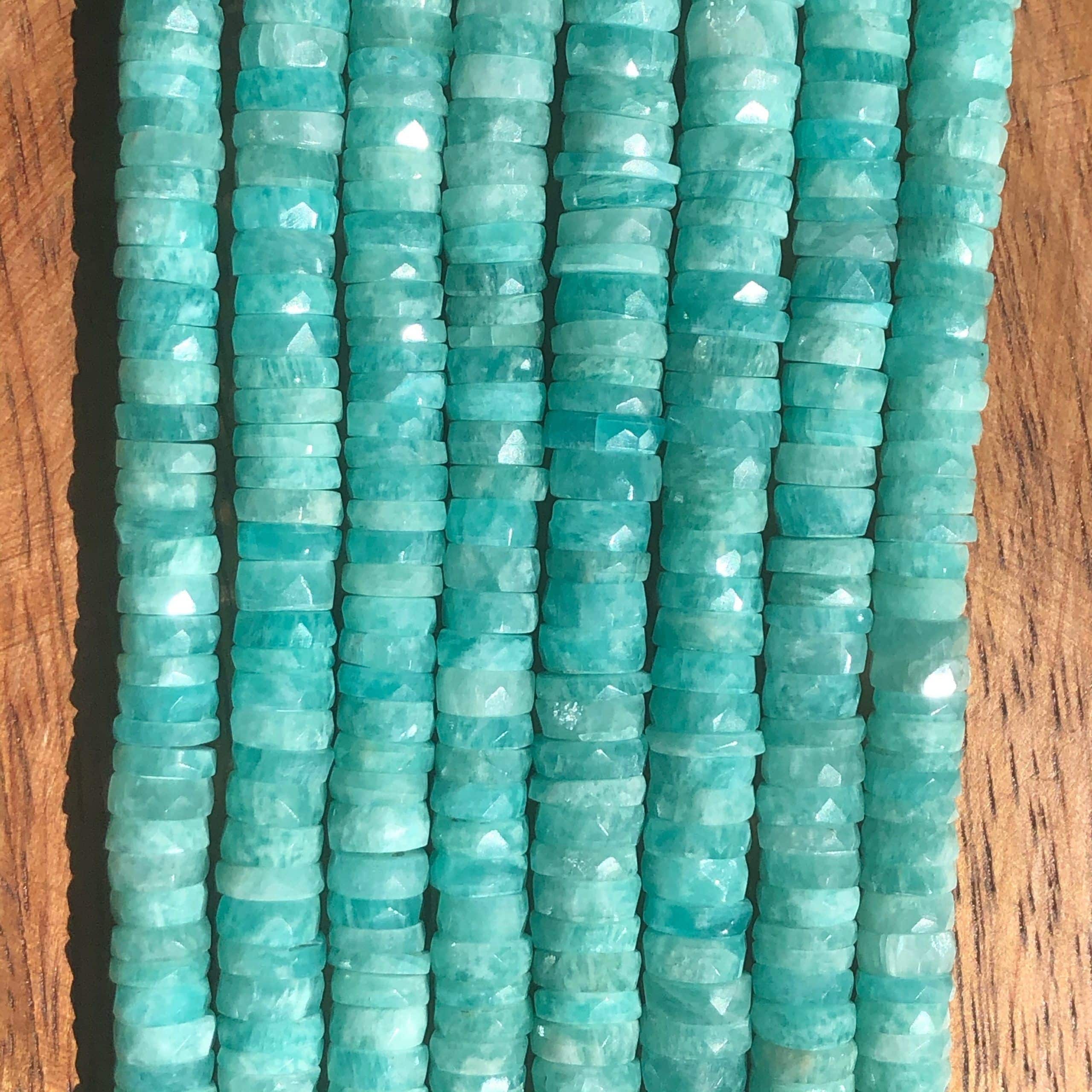 Heishi à Facettes en Amazonite 6-7mm