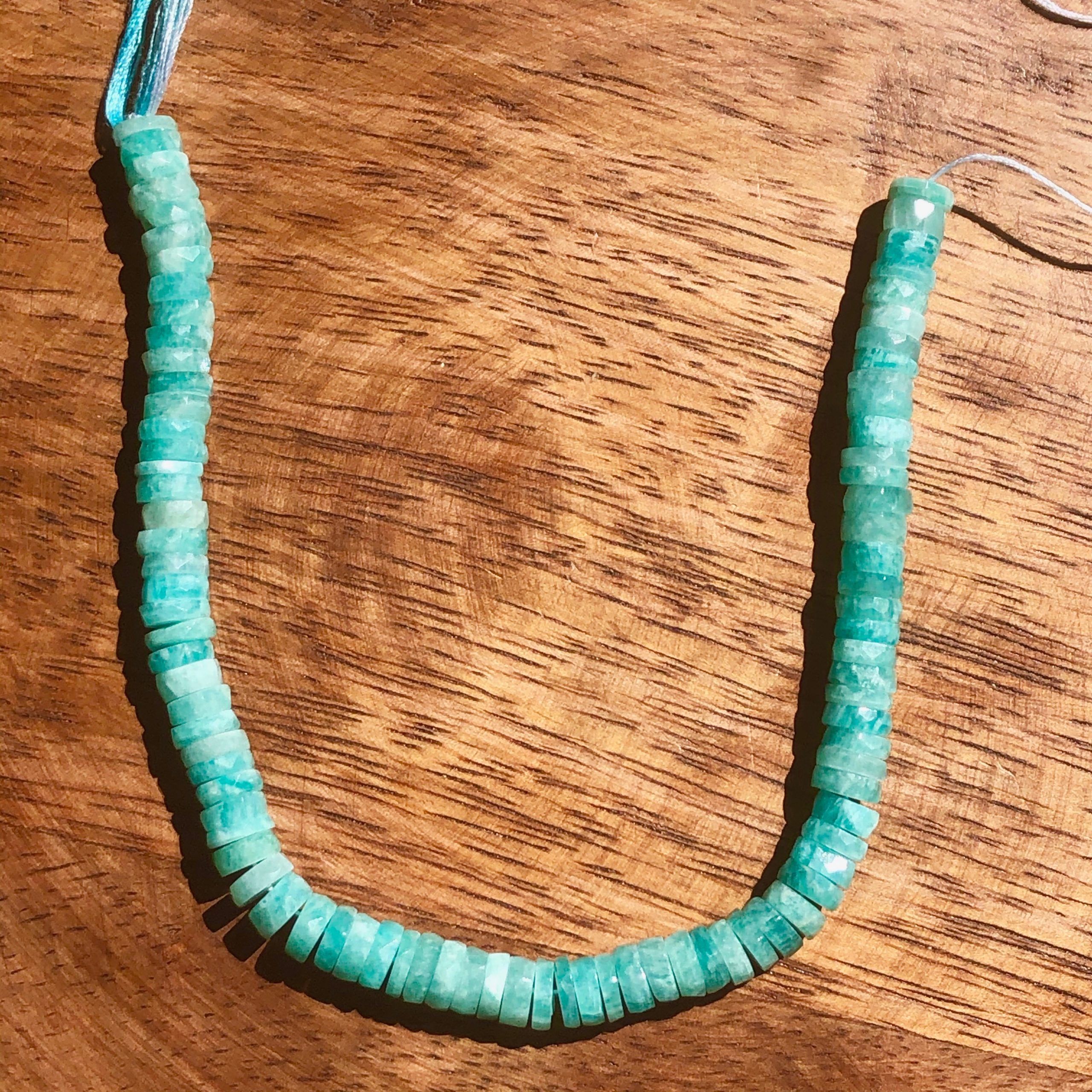Heishi à Facettes en Amazonite 6-7mm