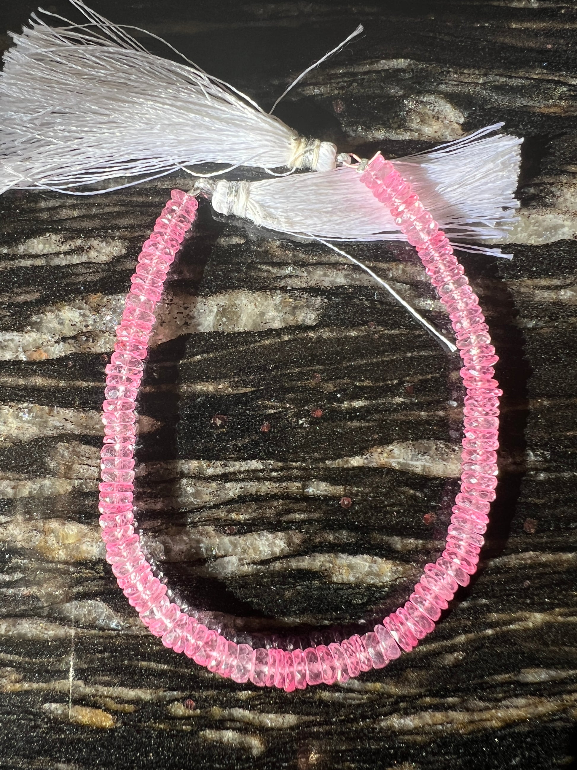 Heishi facettes Topaze Rose