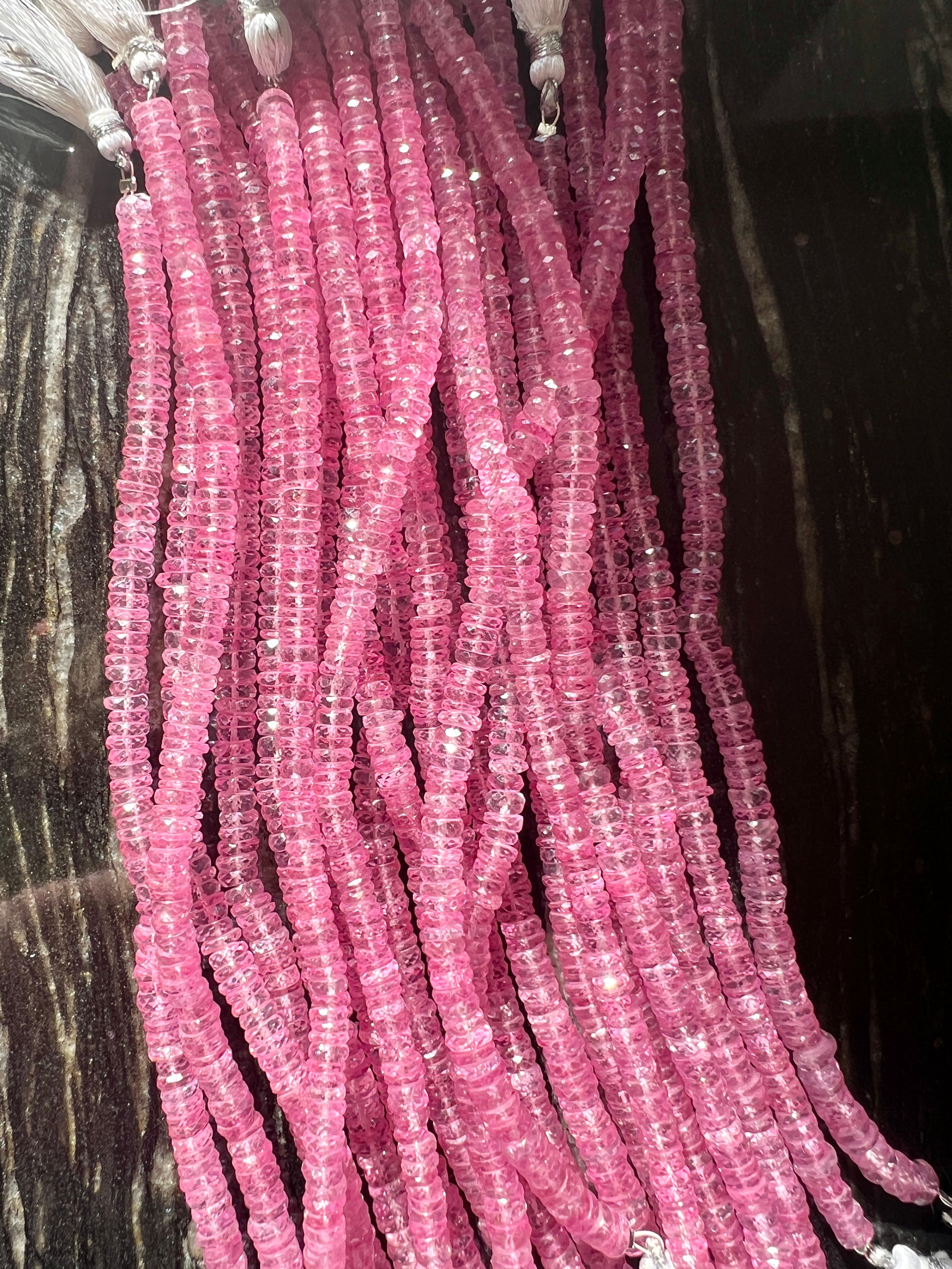 Heishi facettes Topaze Rose