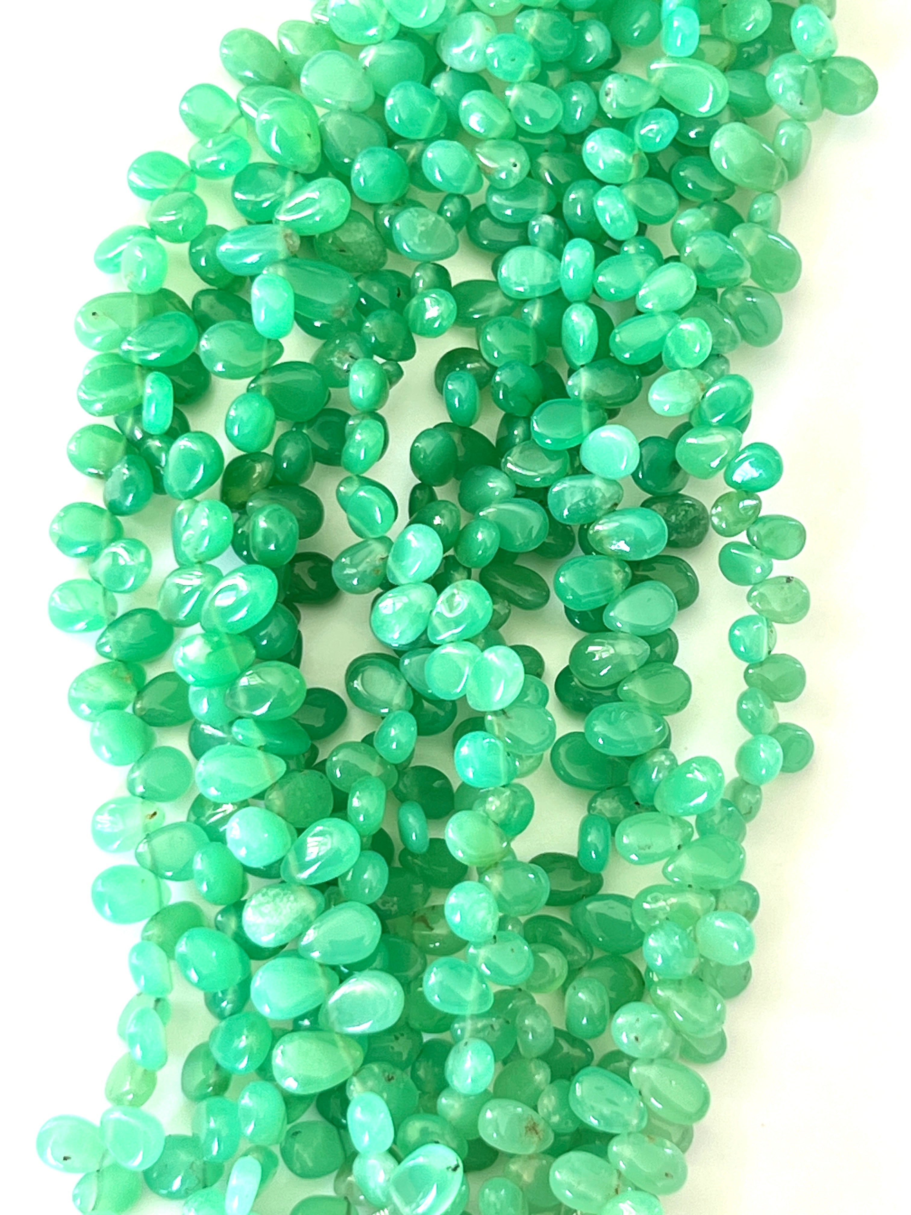 Fil de petites Gouttes en Chrysoprase