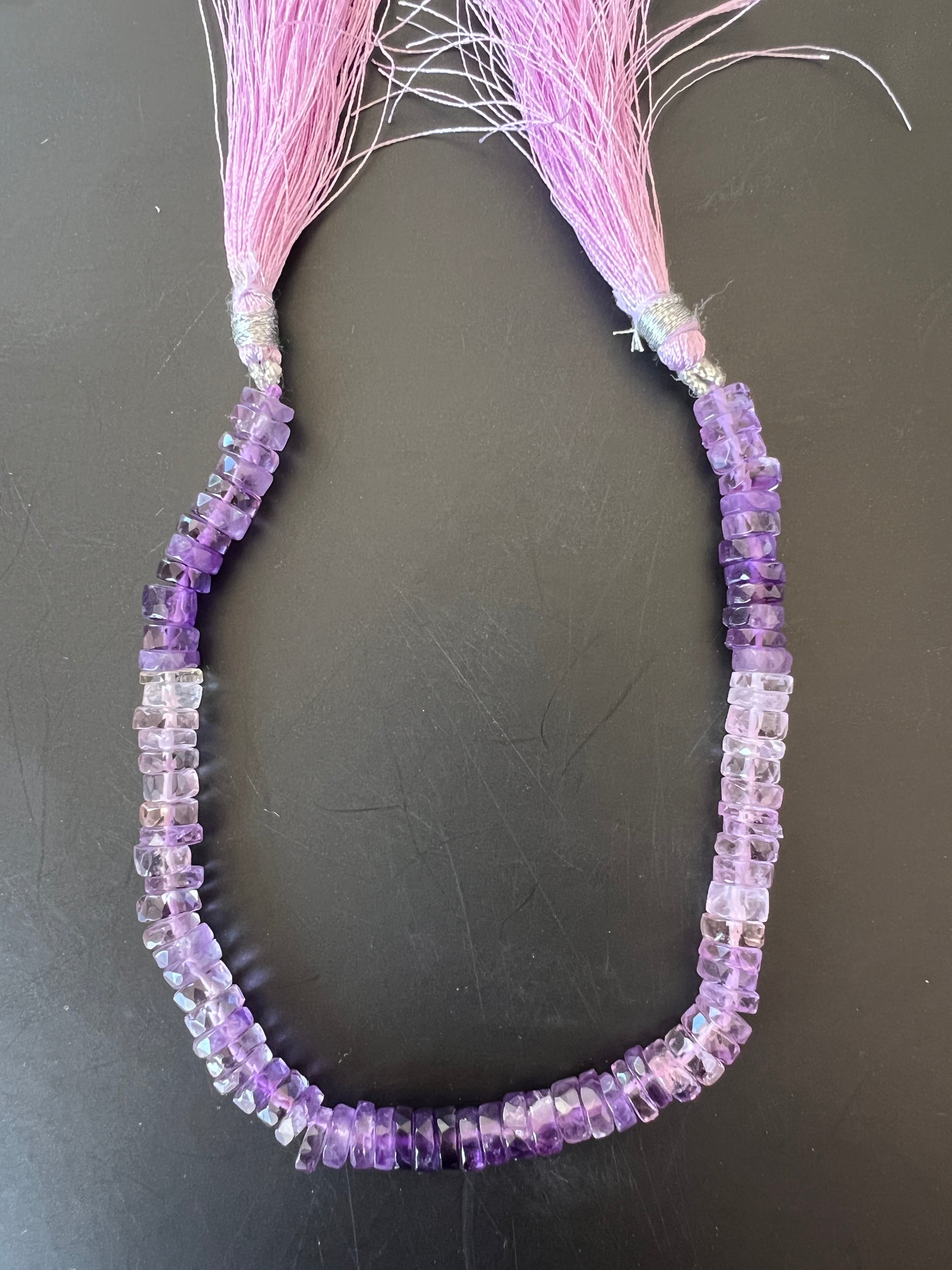 Heishi à Facettes en Dégradé d'Améthyste 