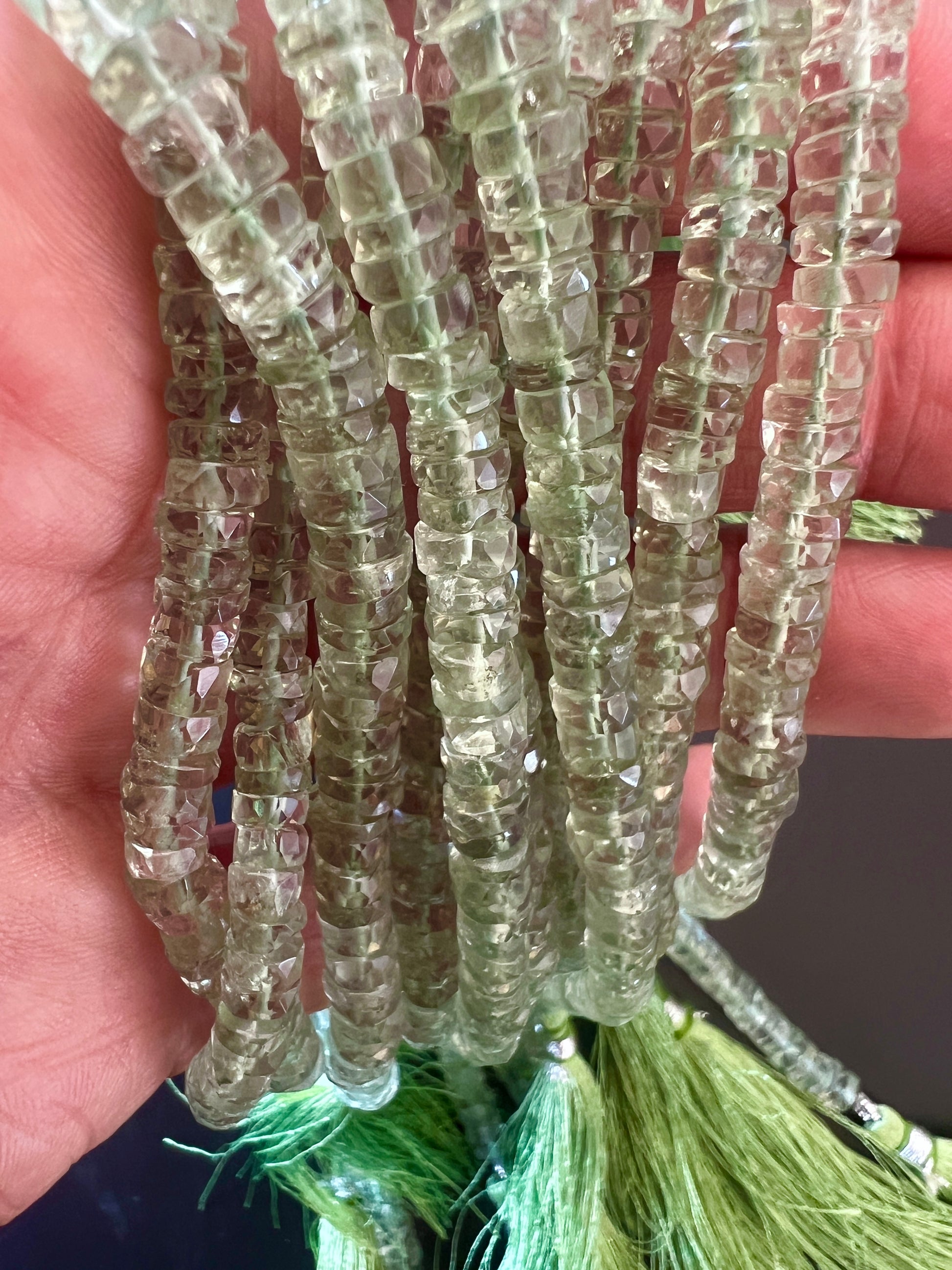 Heishi à Facettes Améthyste Verte (1)