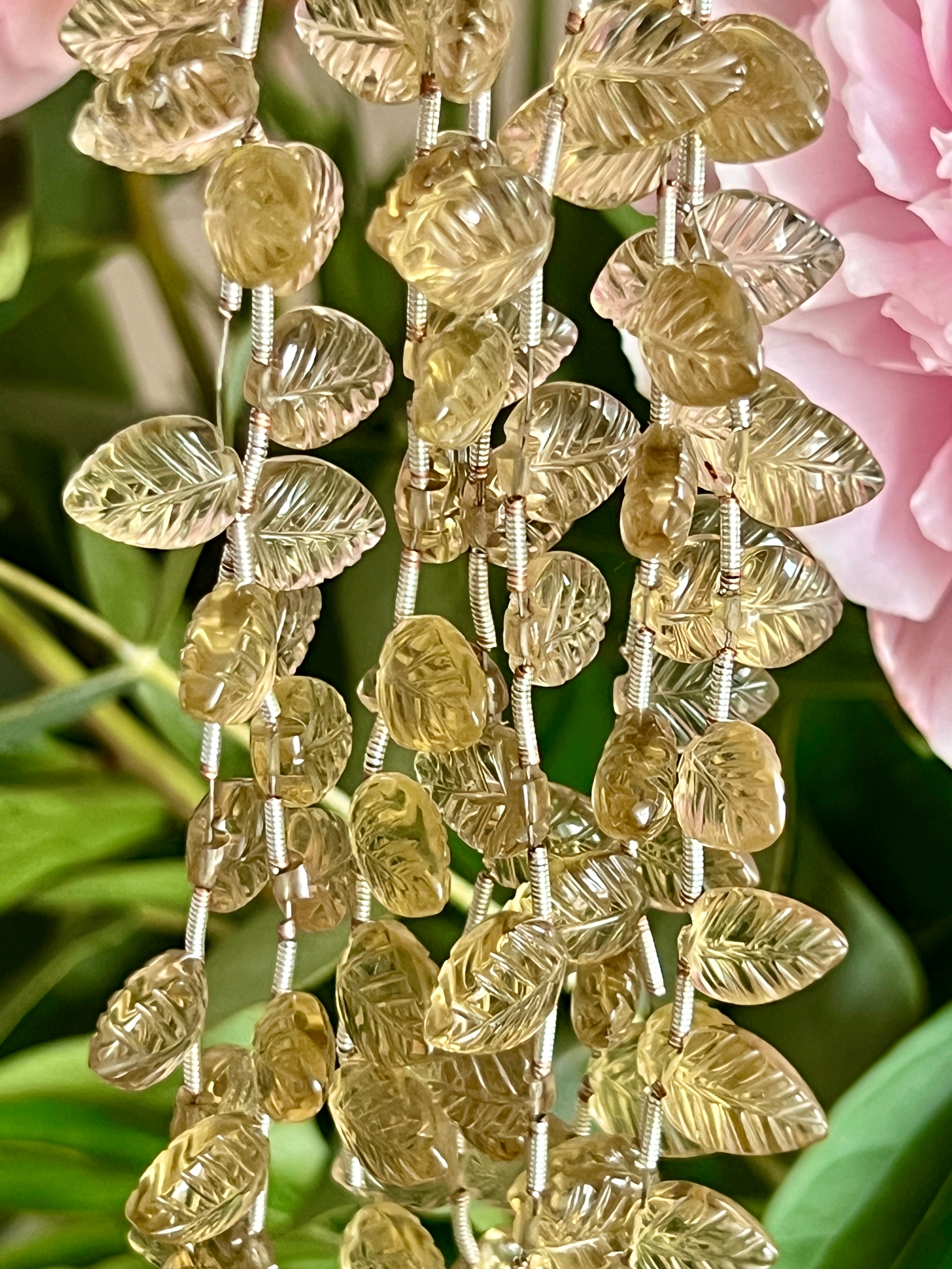 Fil de feuille sculptées en Quartz "Bière"