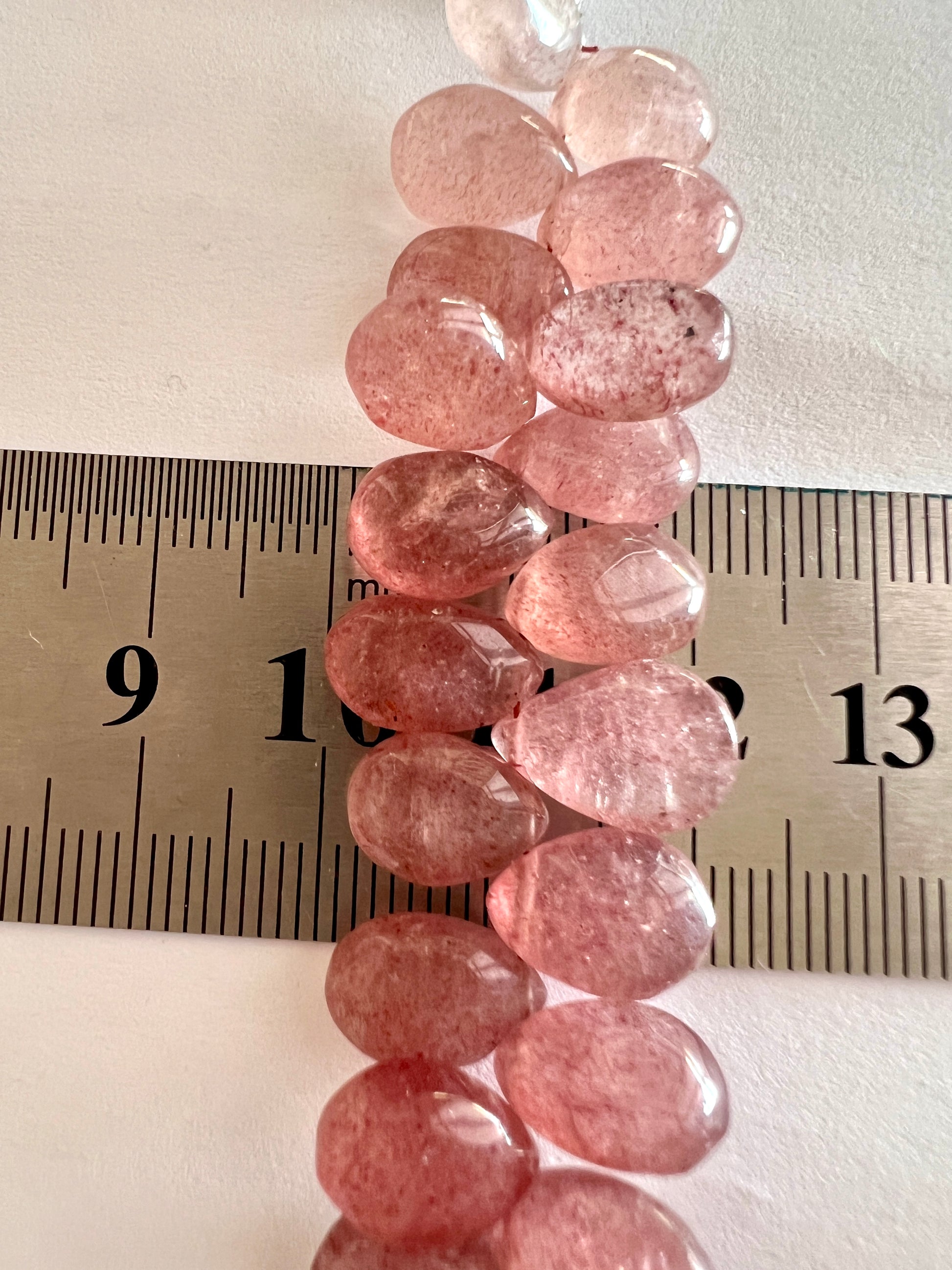 Fils de petites gouttes en pierres naturelle forme poire(3)