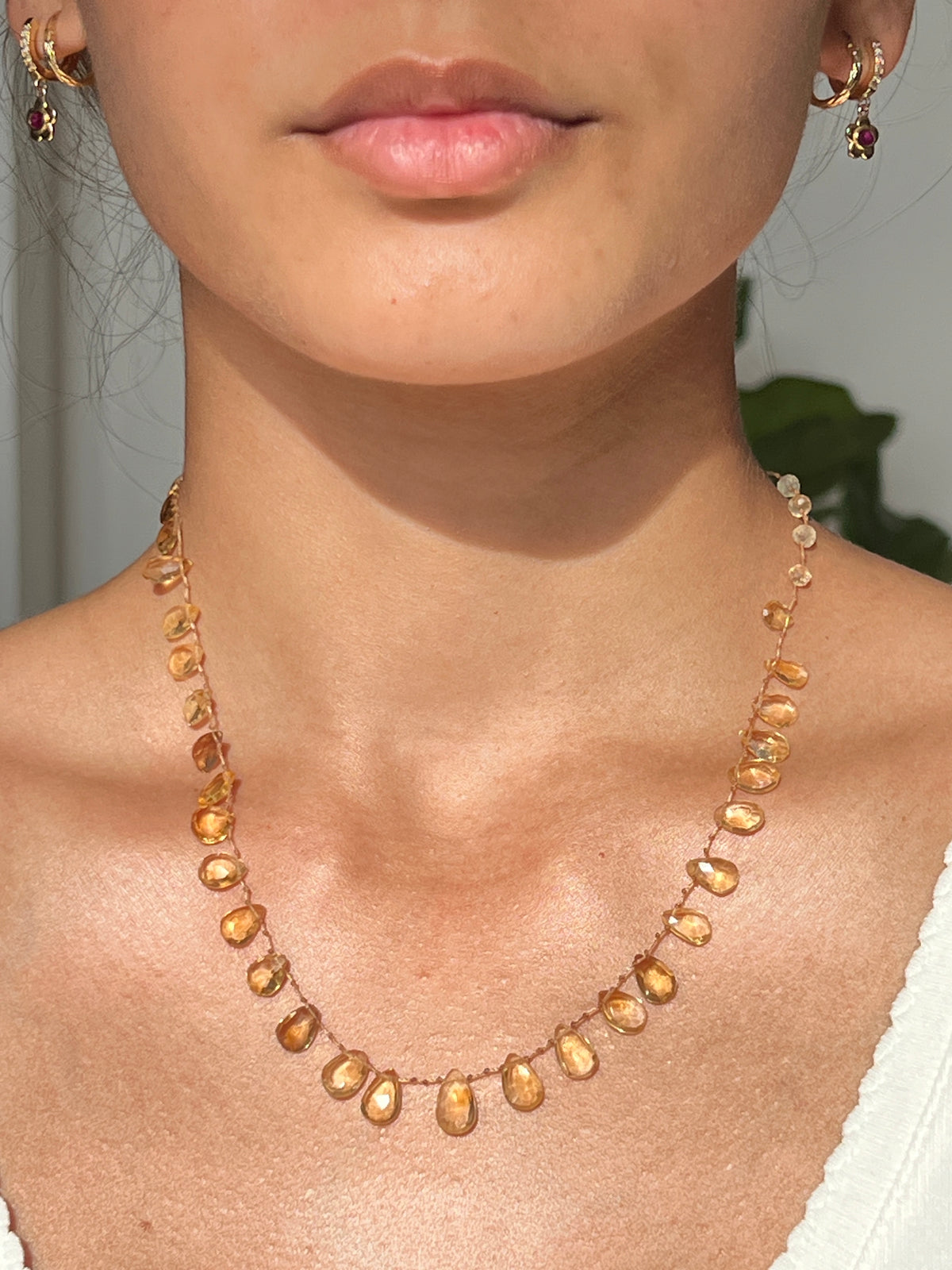 Fils de Petites Gouttes en Pierres naturelles Forme Poire(1)