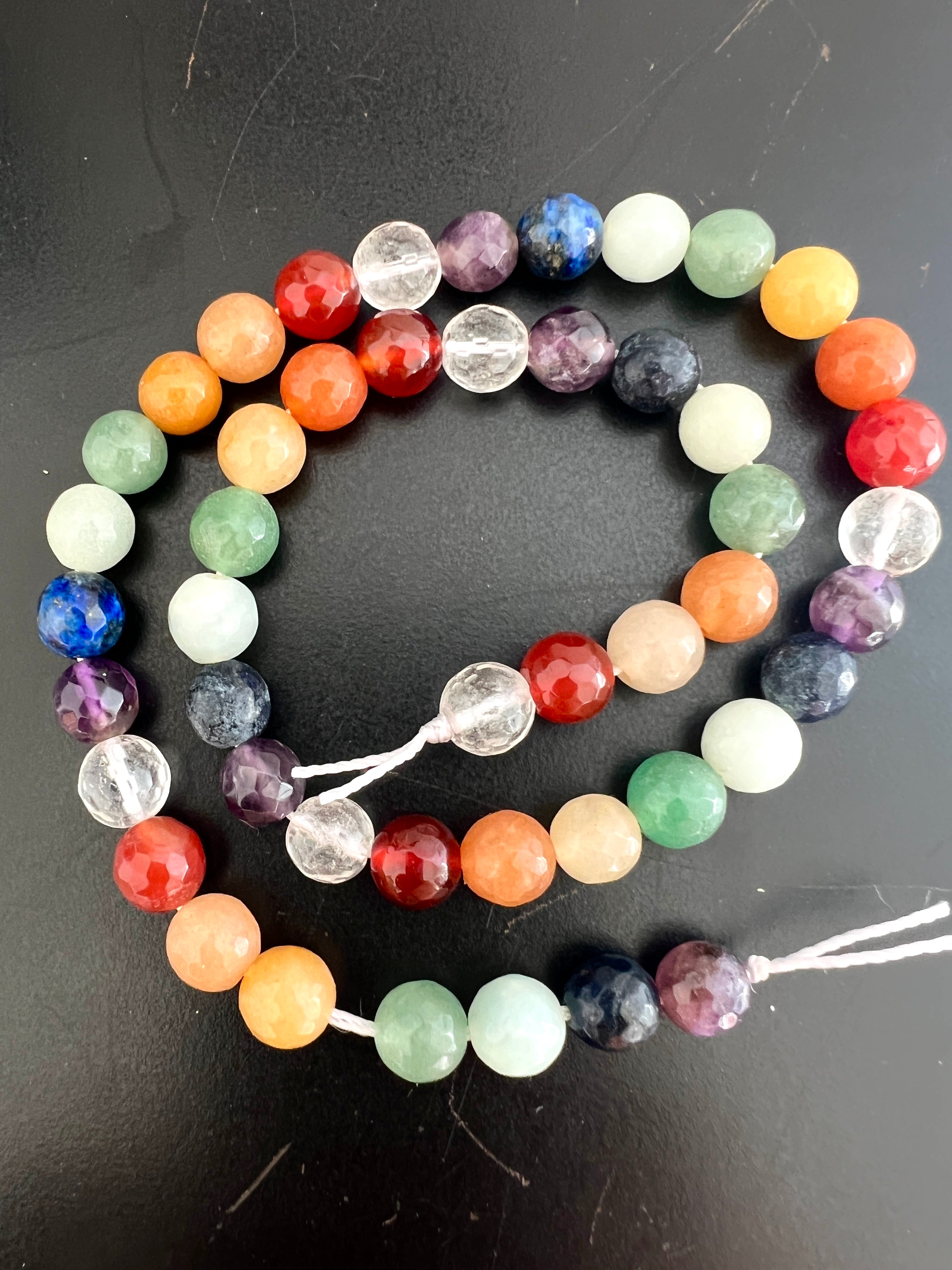Fil Multi Pierres Facettées 8mm