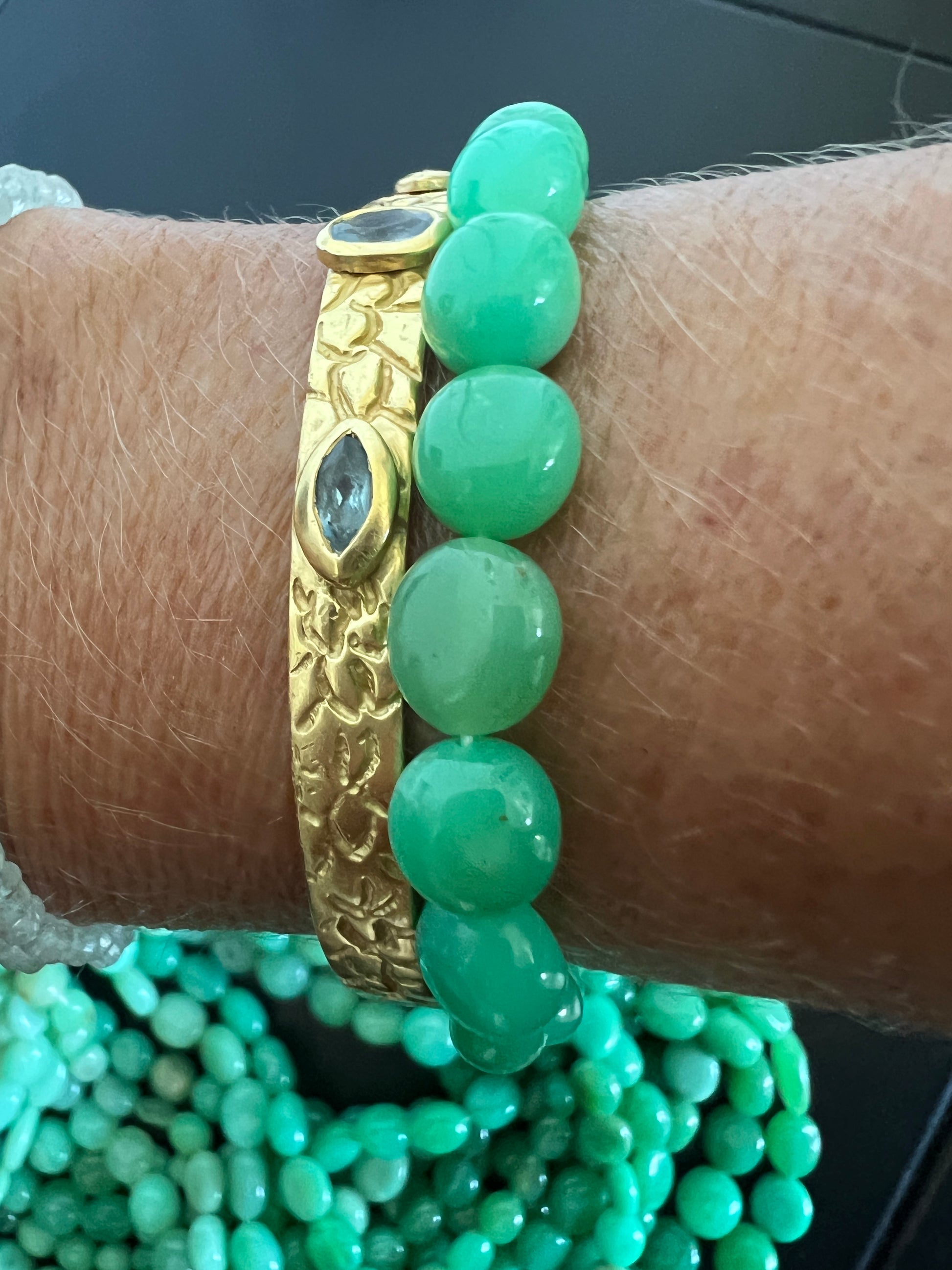 Fil de Chrysoprase Ovales