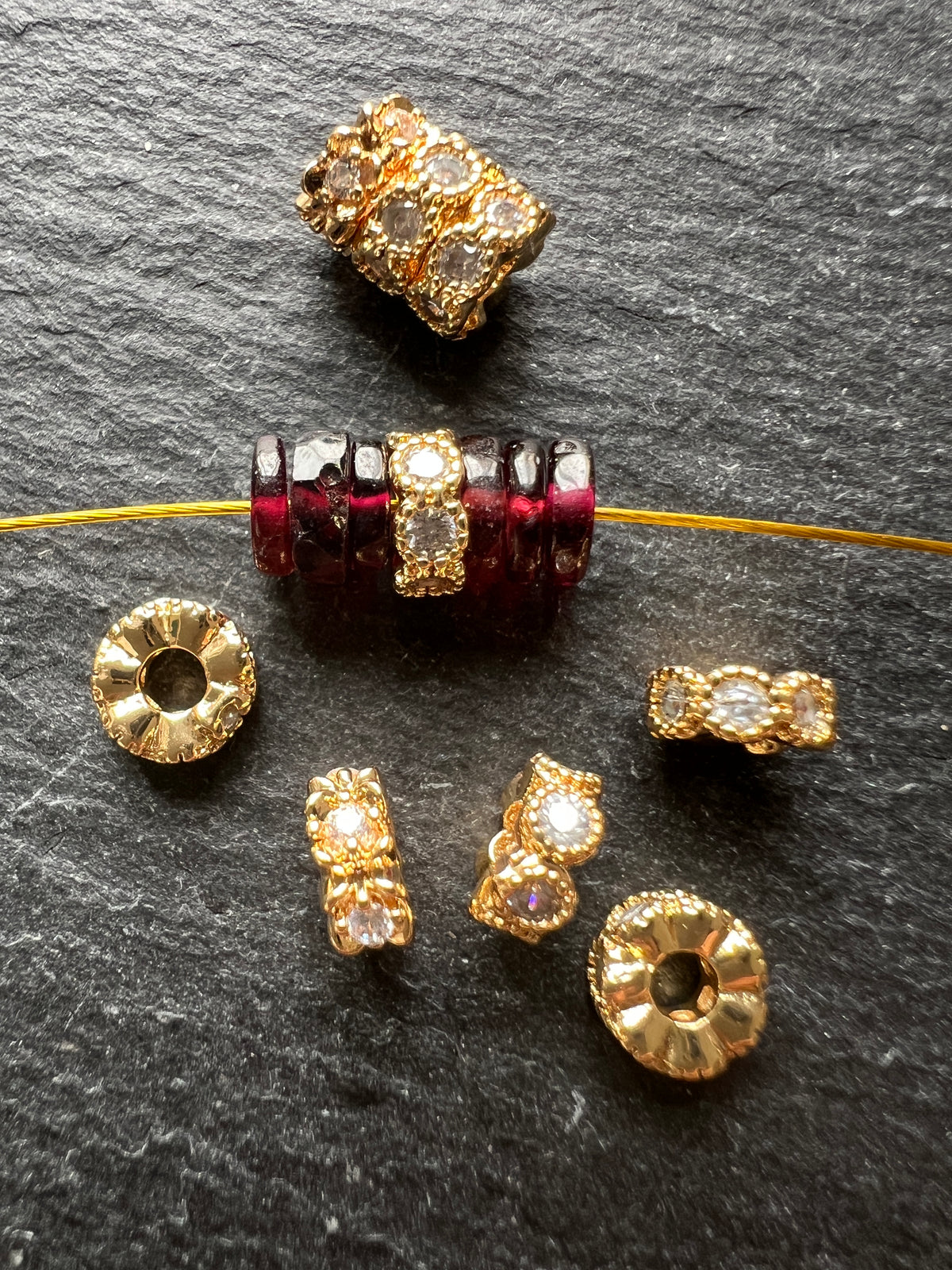 Rondelles intercalaire strass fleur