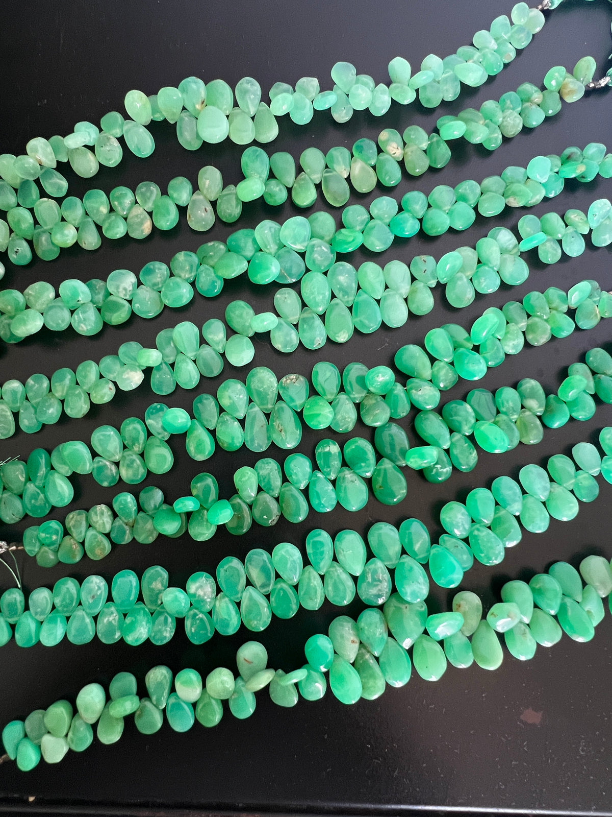 Fil de gouttes en Chrysoprase