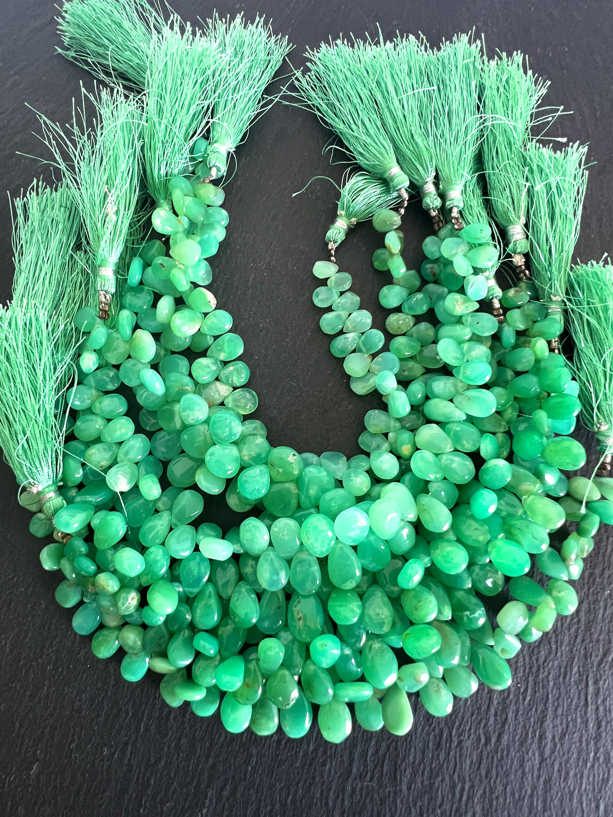 Fil de gouttes en Chrysoprase
