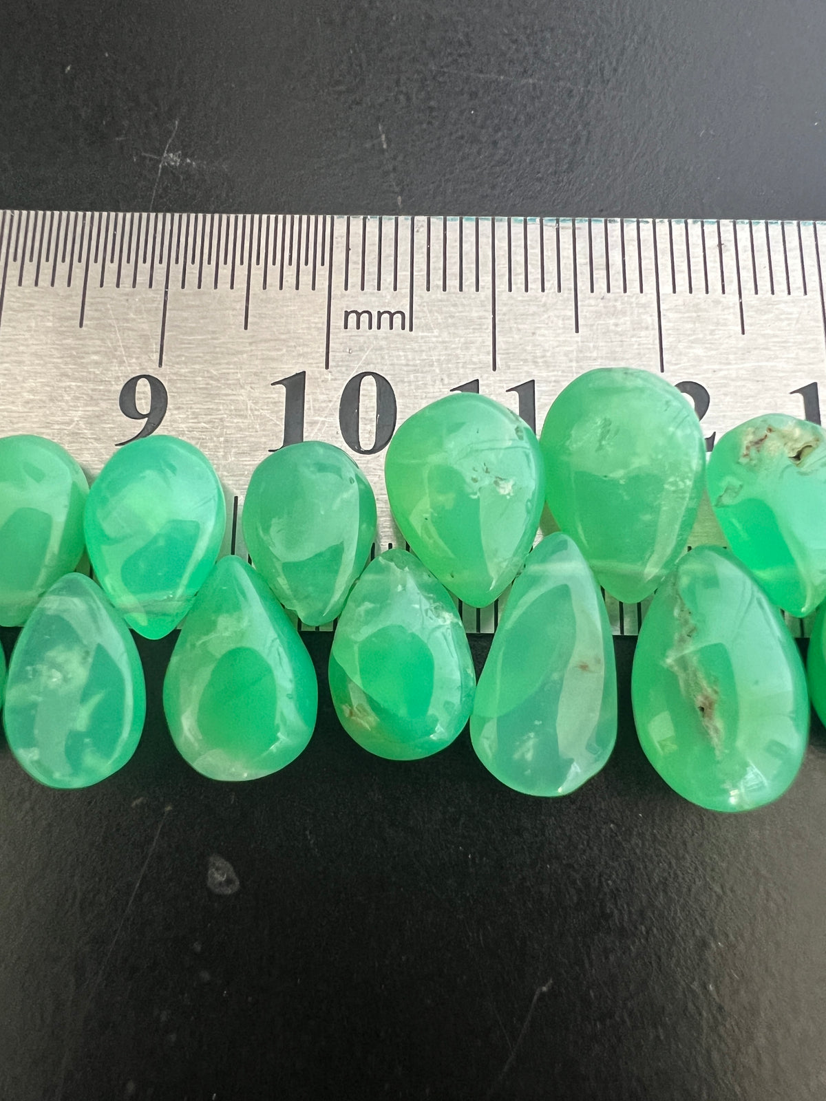 Fil de gouttes en Chrysoprase