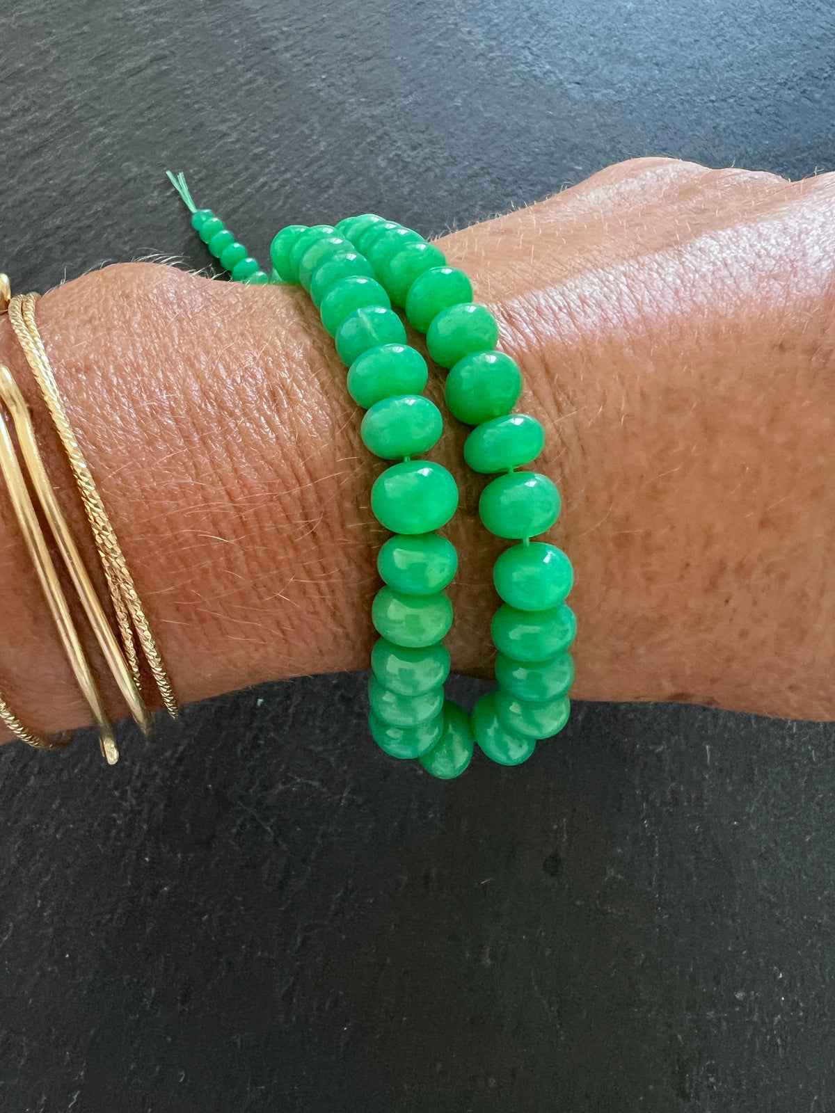 Fil de Rondelles de Chrysoprase