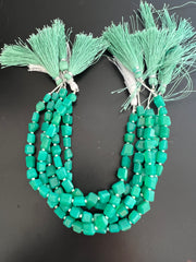 Fil de Pépite Facettées Calcédoine Chrysoprase