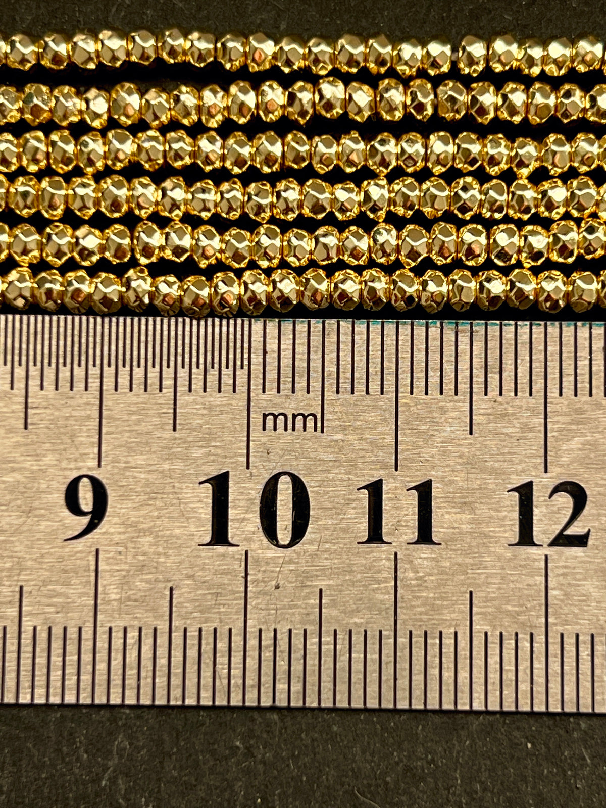 Hématite Facettée 3x2mm Couleur Or