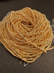 Hématite Facettée 3x2mm Couleur Or