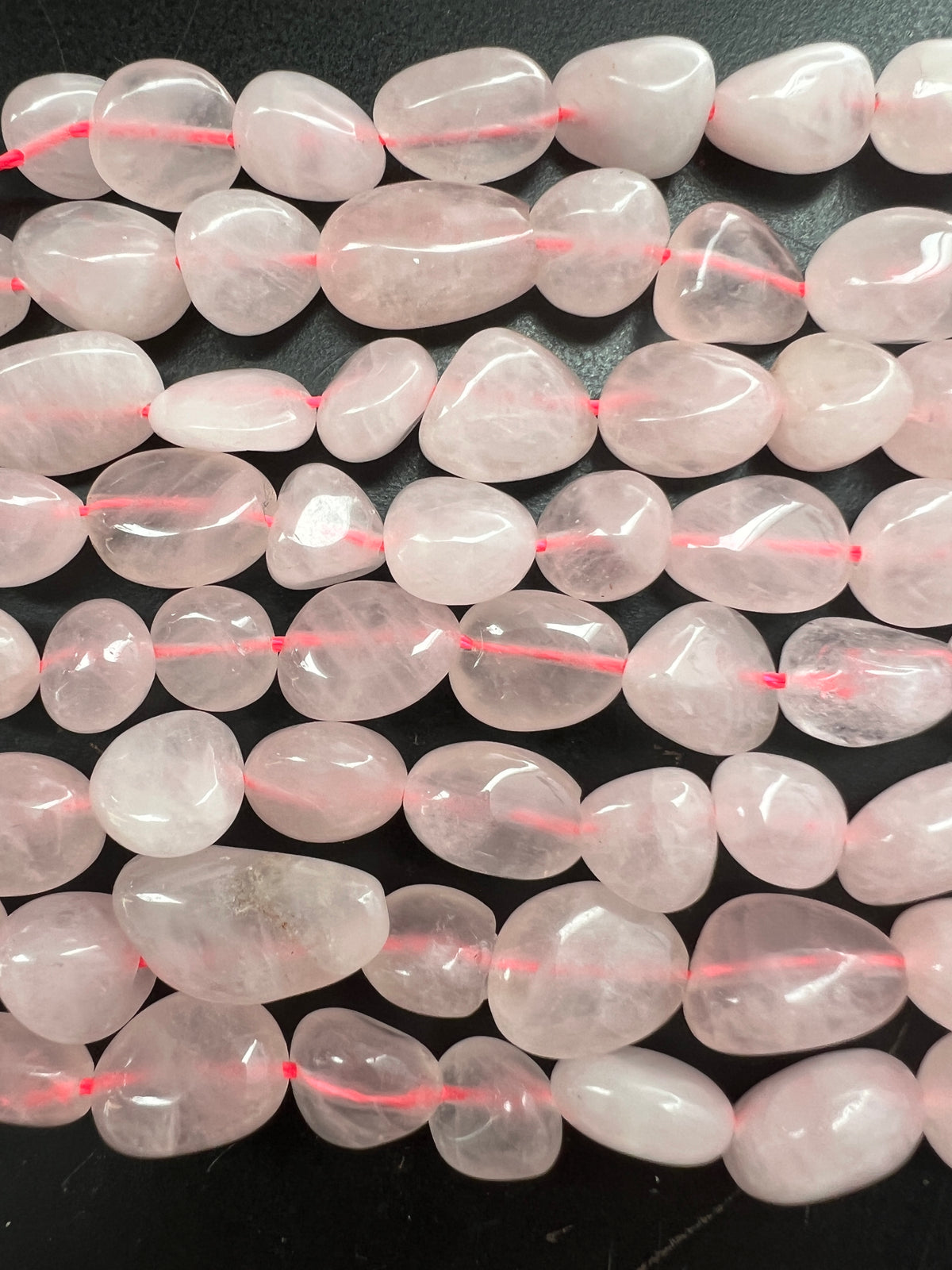 Fil de Pépites en Quartz Rose