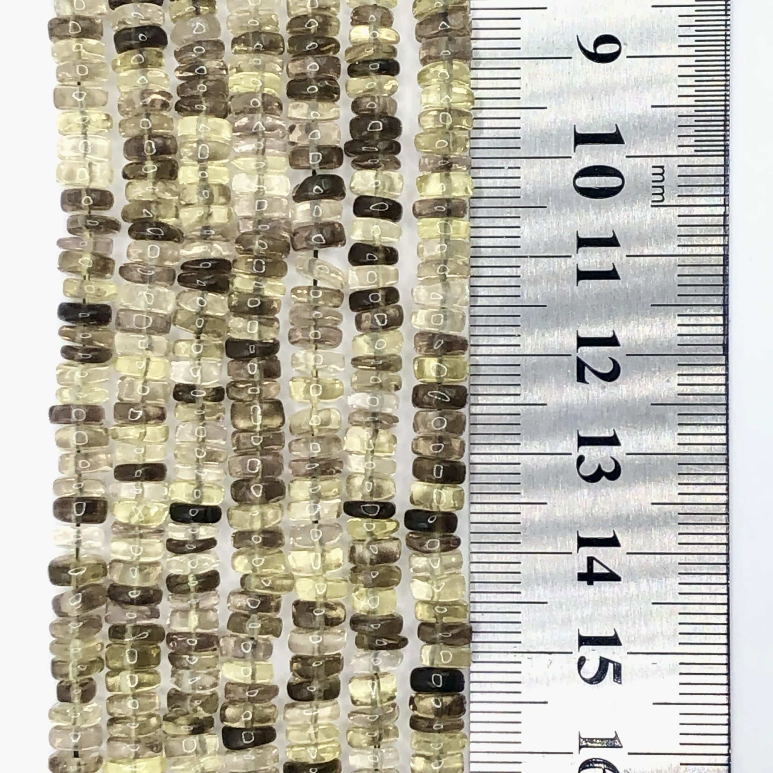 Heishi Quartz-Fumé et Quartz-Citron 5-6mm