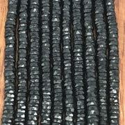Heishi Facettée en Spinelle Noir 6mm