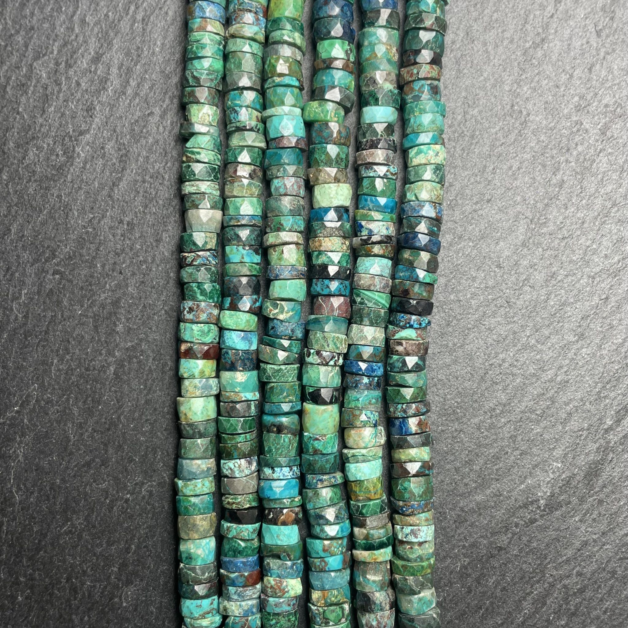 Heishi Facettées en Chrysocolle 6mm(2)
