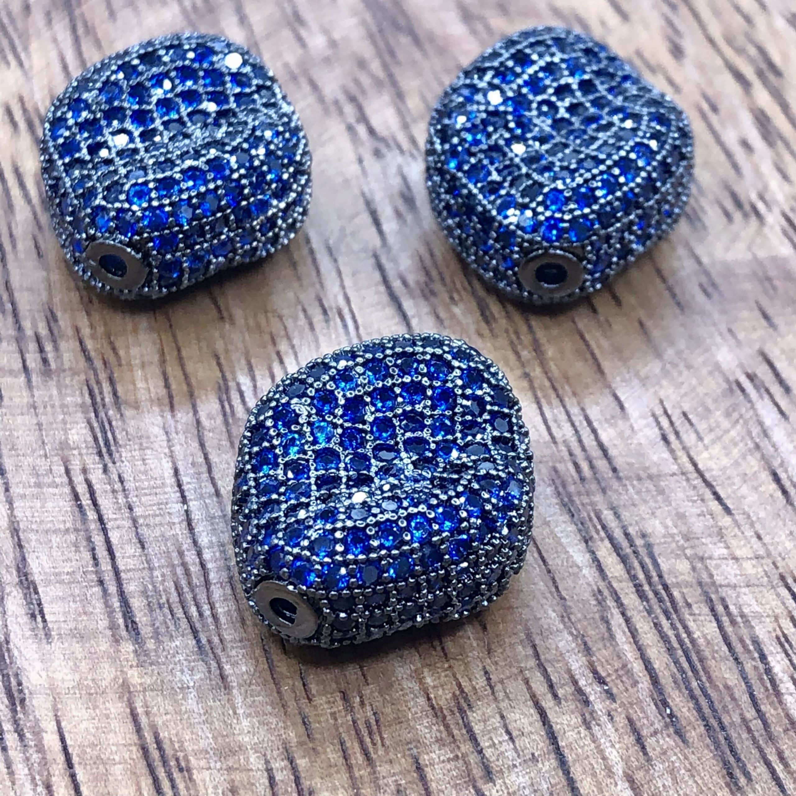 Connecteur Losange Zircons bleus