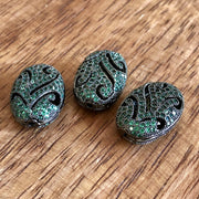 Connecteur Arabesque Zircons Verts
