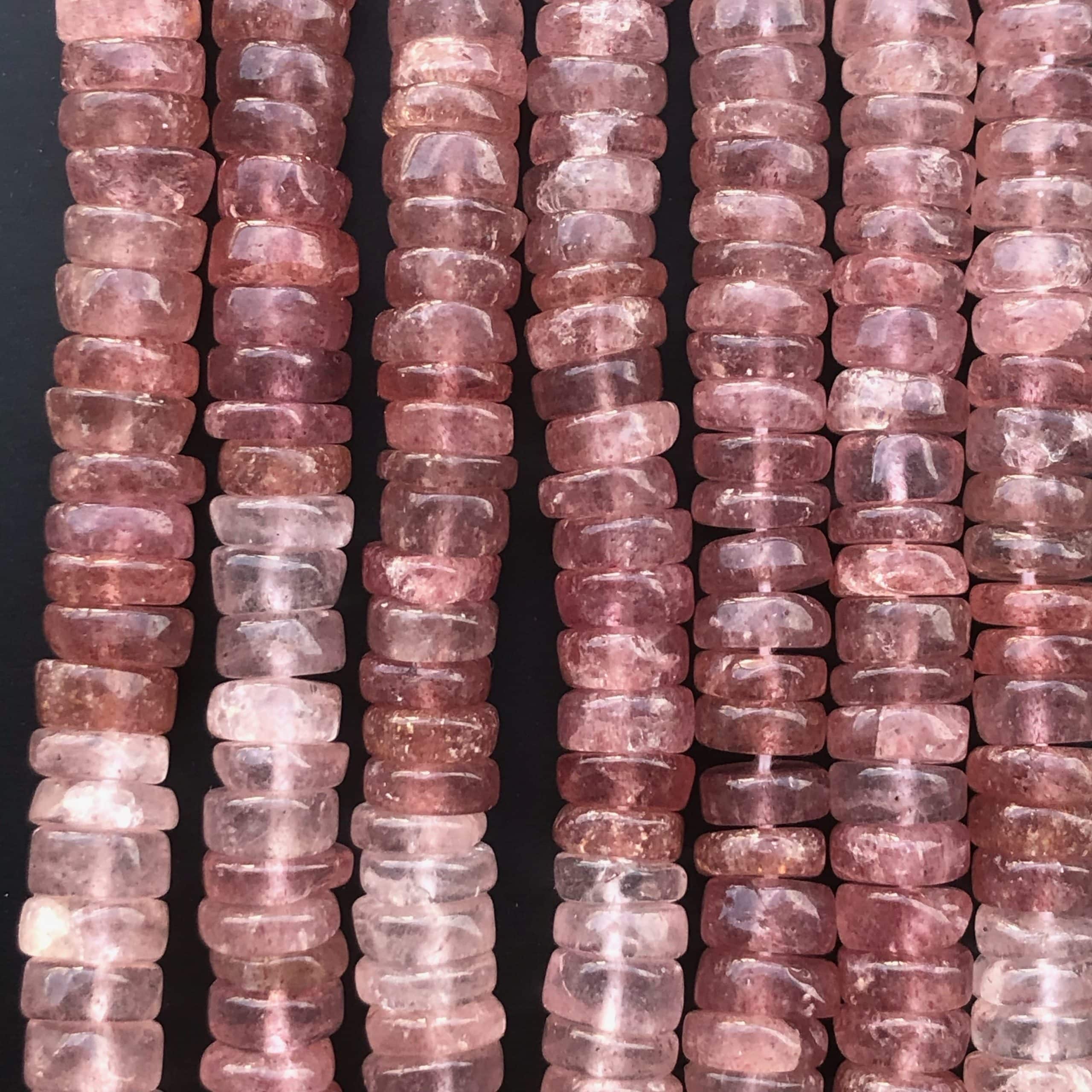 Heishi Quartz Fraise 6-7mm