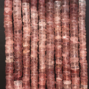 Heishi Facettées Quartz-Fraise 6-7 mm(1)